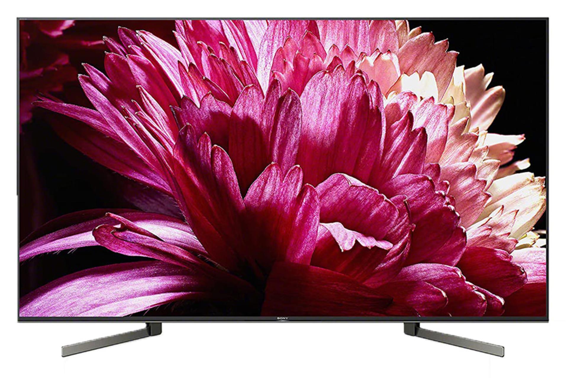 نمای جلو تلویزیون سونی X9500G مدل 65 اینچ با صفحه روشن