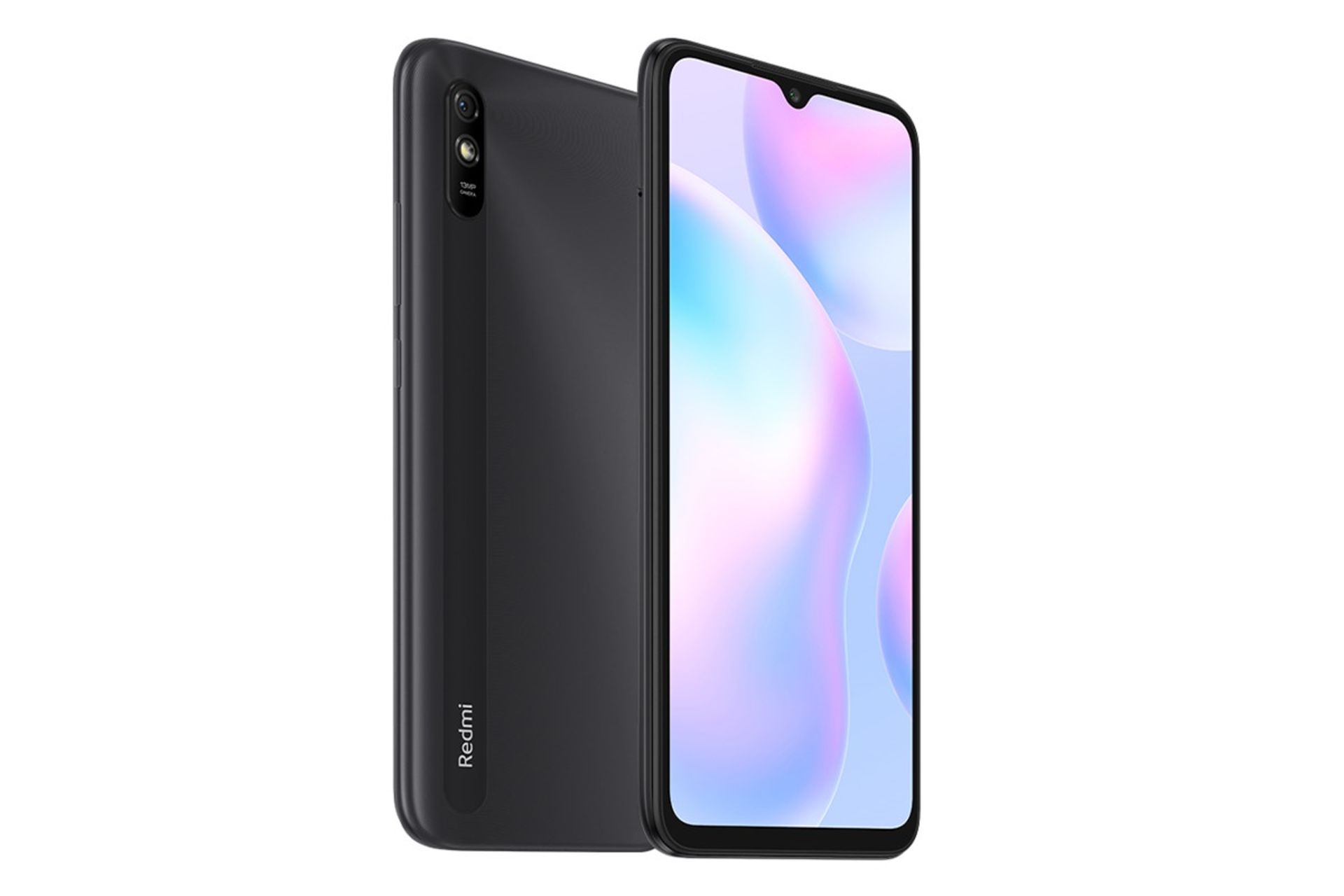 گوشی شیائومی ردمی 9 ای مشکی نمای جلو دو پشت با دوربین دوگانه و فلش / Xiaomi Redmi 9A