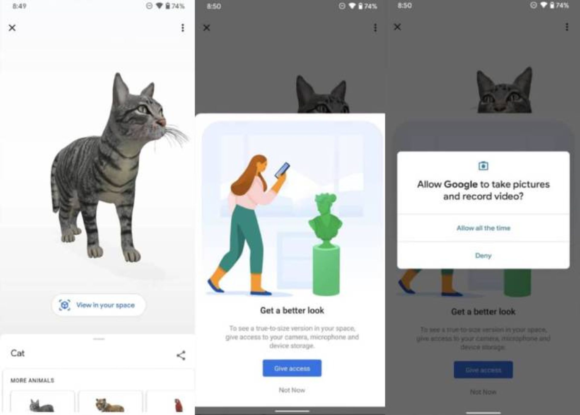 نمایش تصویر سه بعدی گوگل / واقعیت مجازی