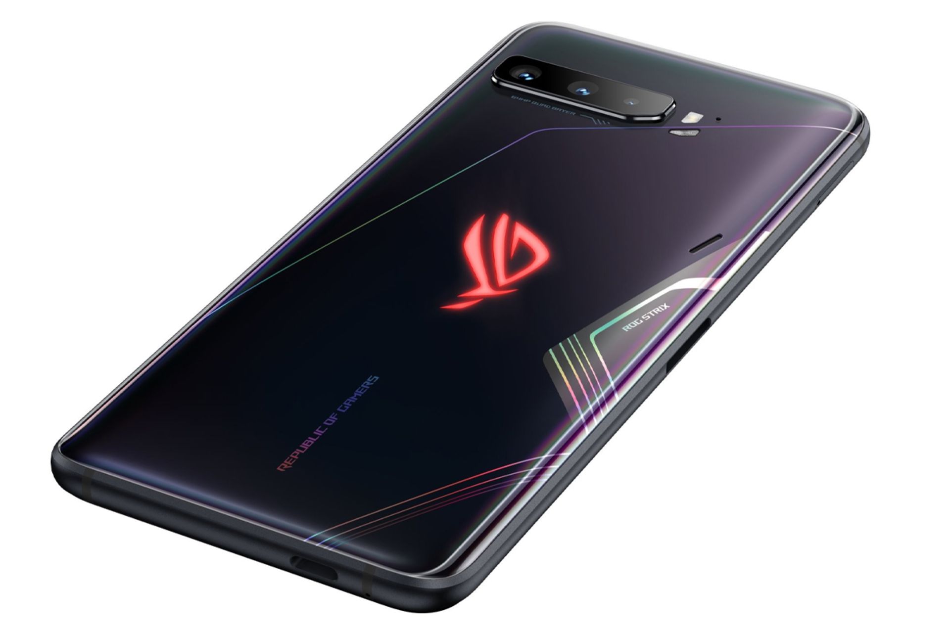 ایسوس راگ فون 3 / Asus ROG Phone 3 III از زاویه سه رخ پشت