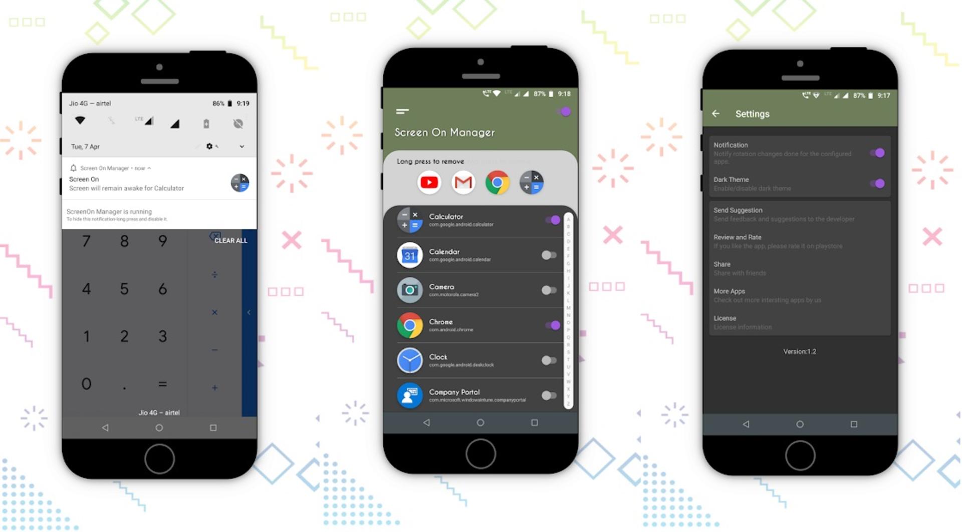 اسکرین شات اپلیکیشن ScreenOn Manager - Keep Screen Awake