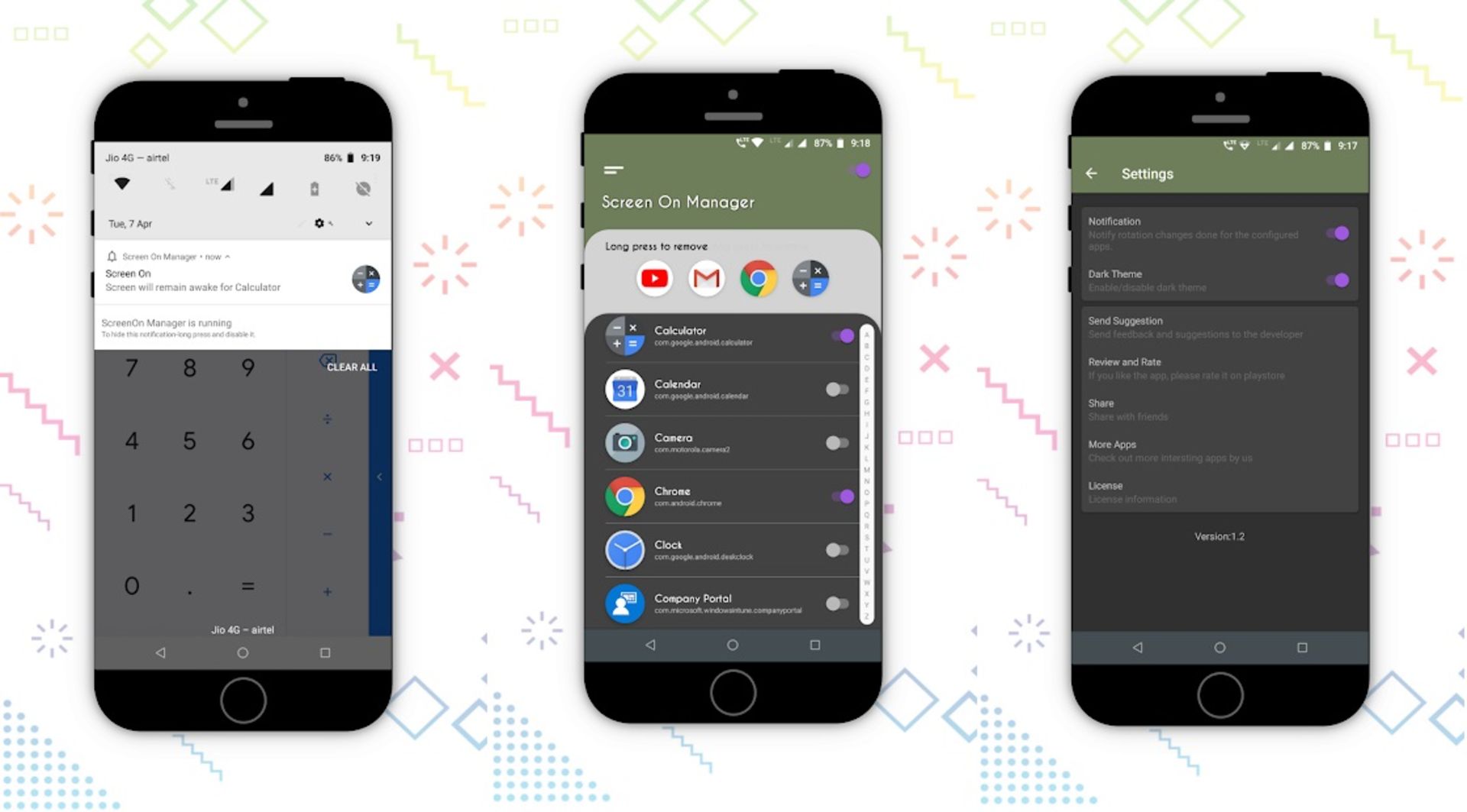 اسکرین شات اپلیکیشن ScreenOn Manager - Keep Screen Awake
