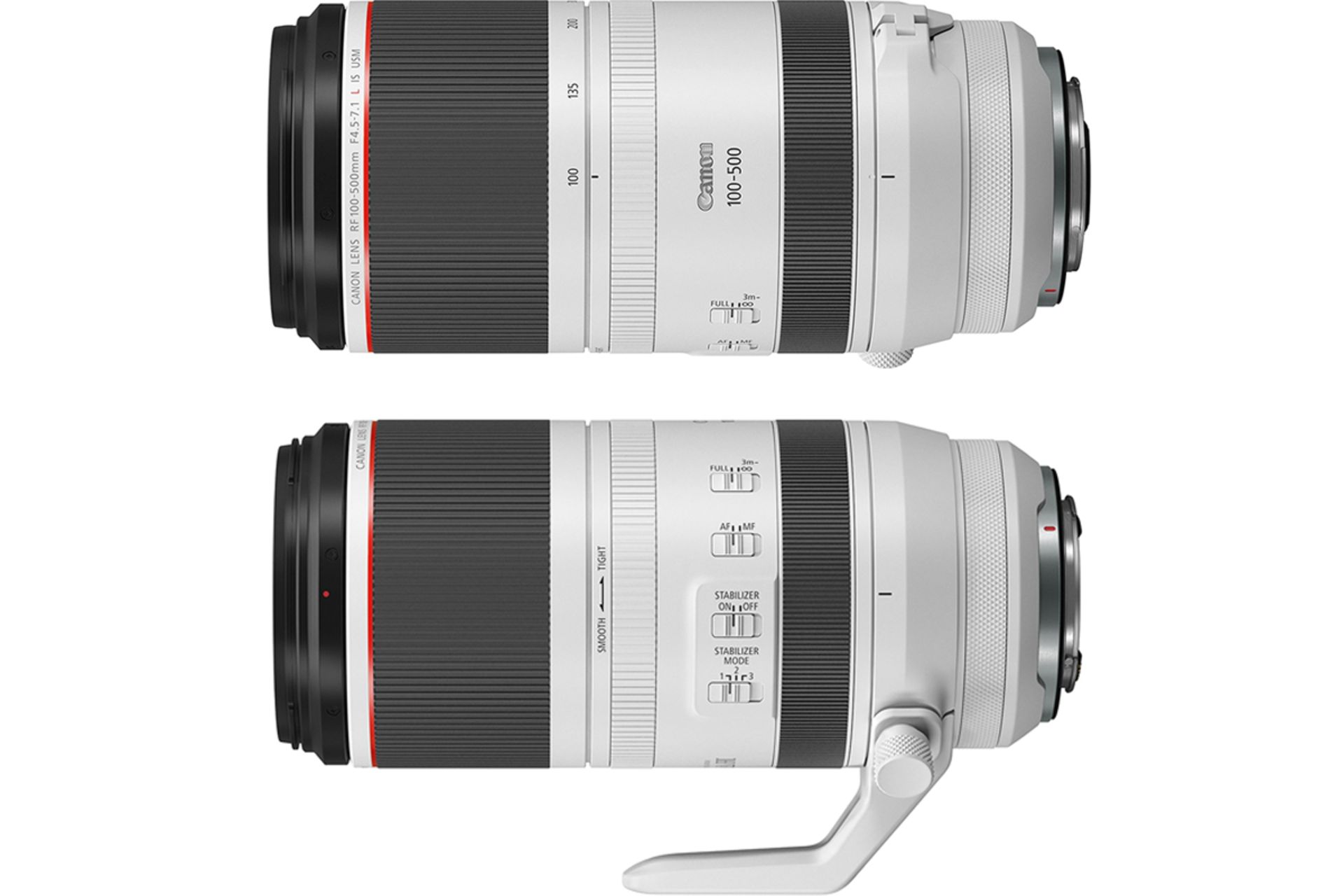 مرجع متخصصين ايران بخش كناري لنز Canon RF 100-500mm f/4-7.1L IS USM نماي نيم رخ