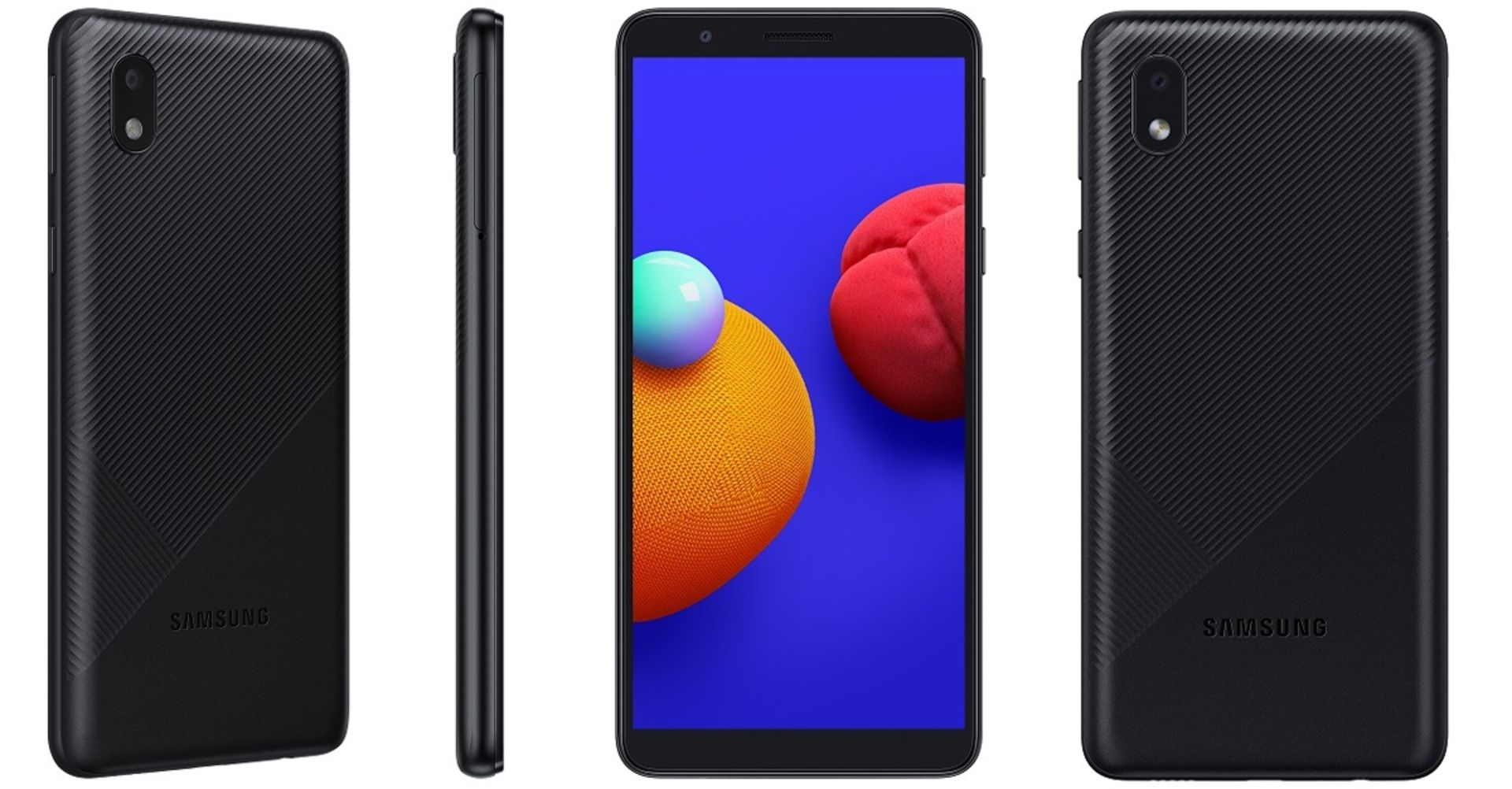 نیم رخ و جلو و پشت و سه رخ  گلکسی ام 01 کور سامسونگ / Galaxy M01 Core مشکی