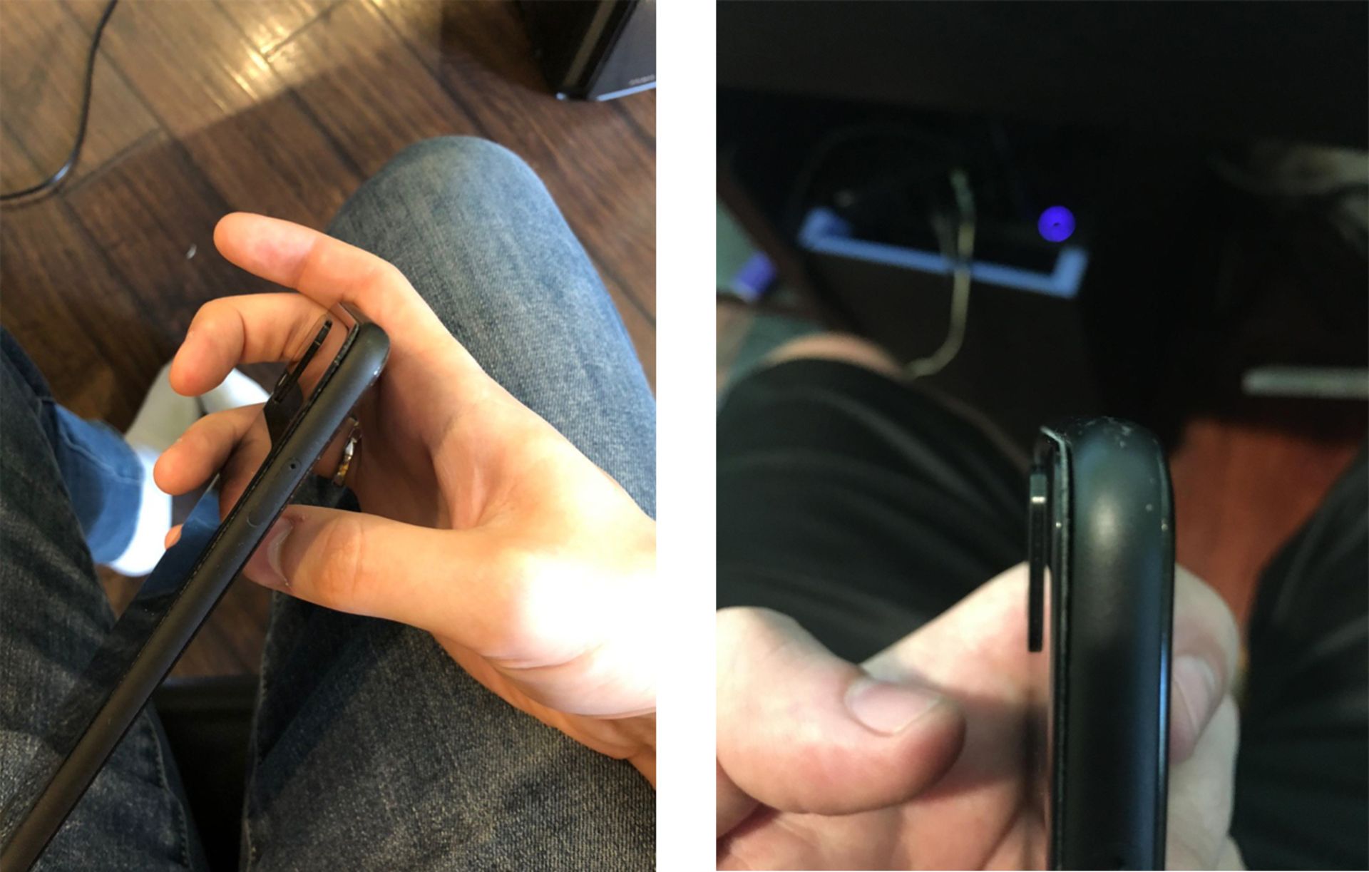 پیکسل 4 ایکس ال از نیم رخ با شیشه پشتی معیوب باتری متورم