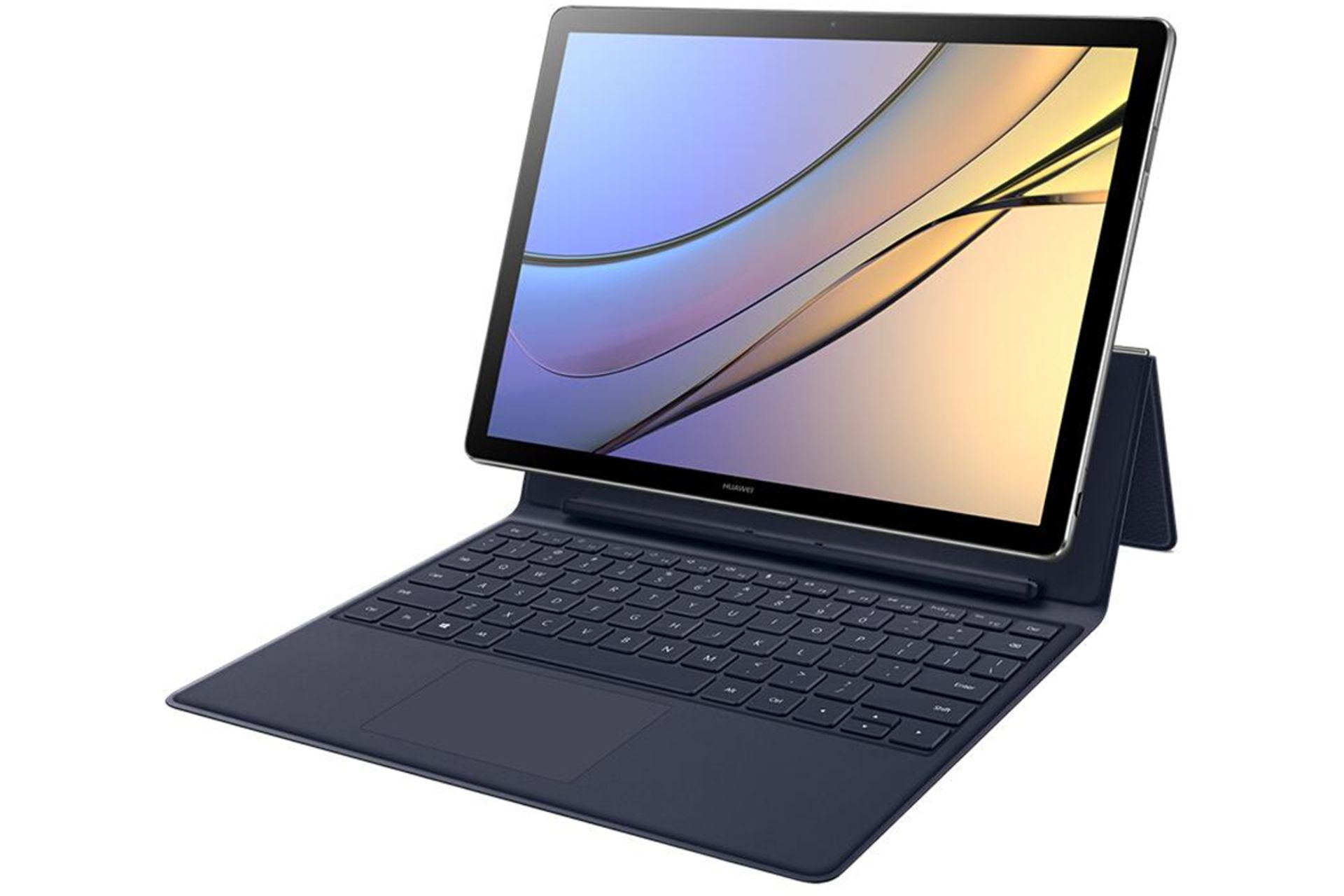 میت بوک E هواوی از زاویه کناری رنگ مشکی