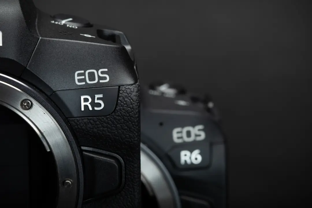 کانن EOS R5 در جلو و کانن EOS R6 در عقب