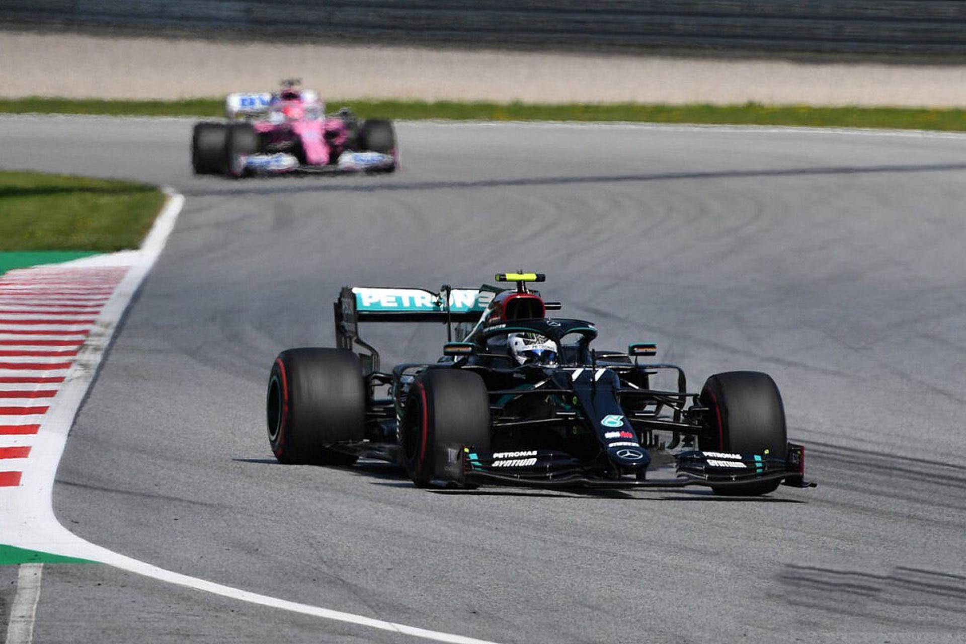 خودرو فرمول یک / formula 1 والتری بوتاس از تیم مرسدس بنز / mercedes benz در تعیین خط گرندپری مجارستان 2020