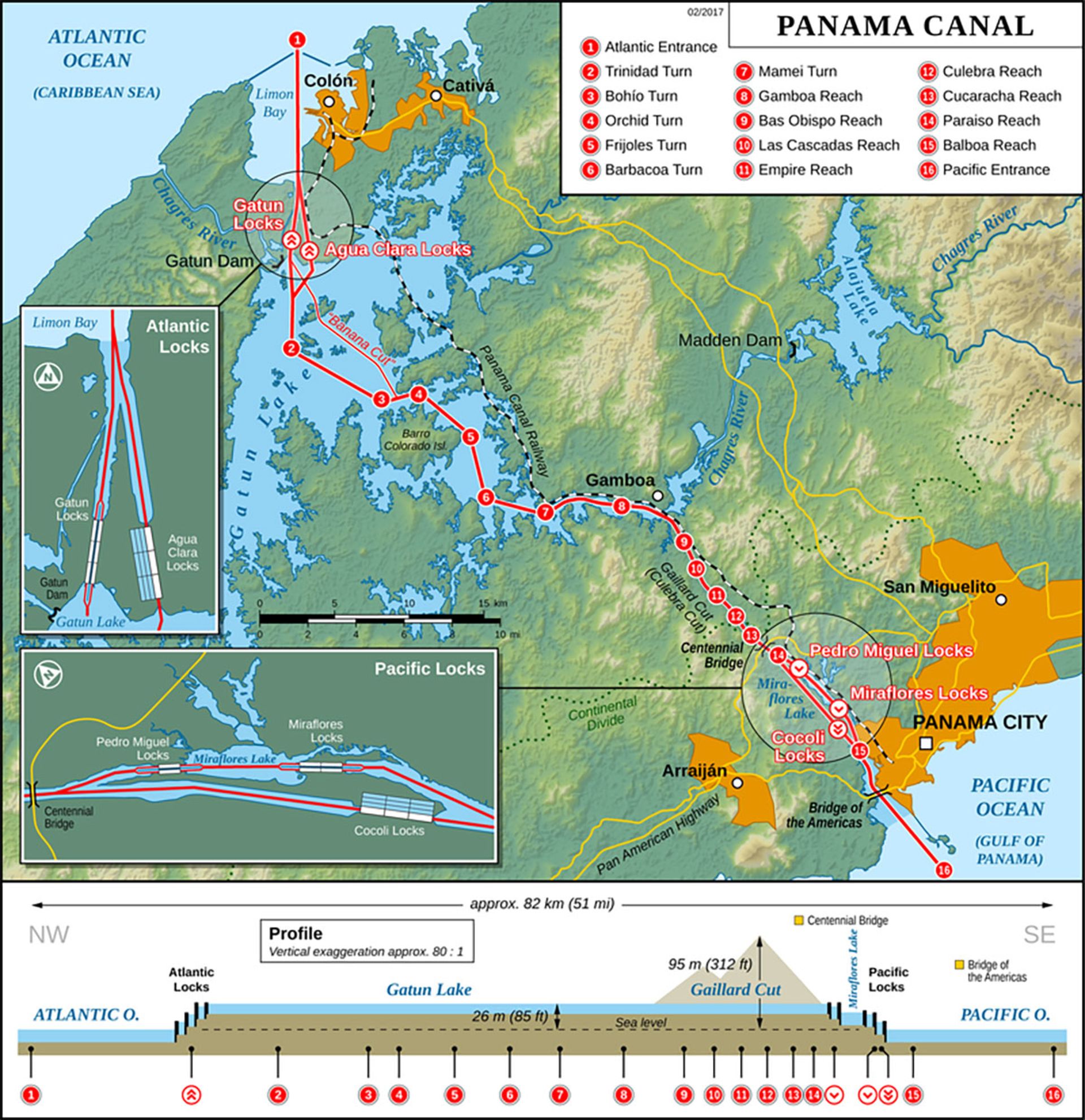  موقعیت جغرافیایی کانال پاناما / Panama Canal