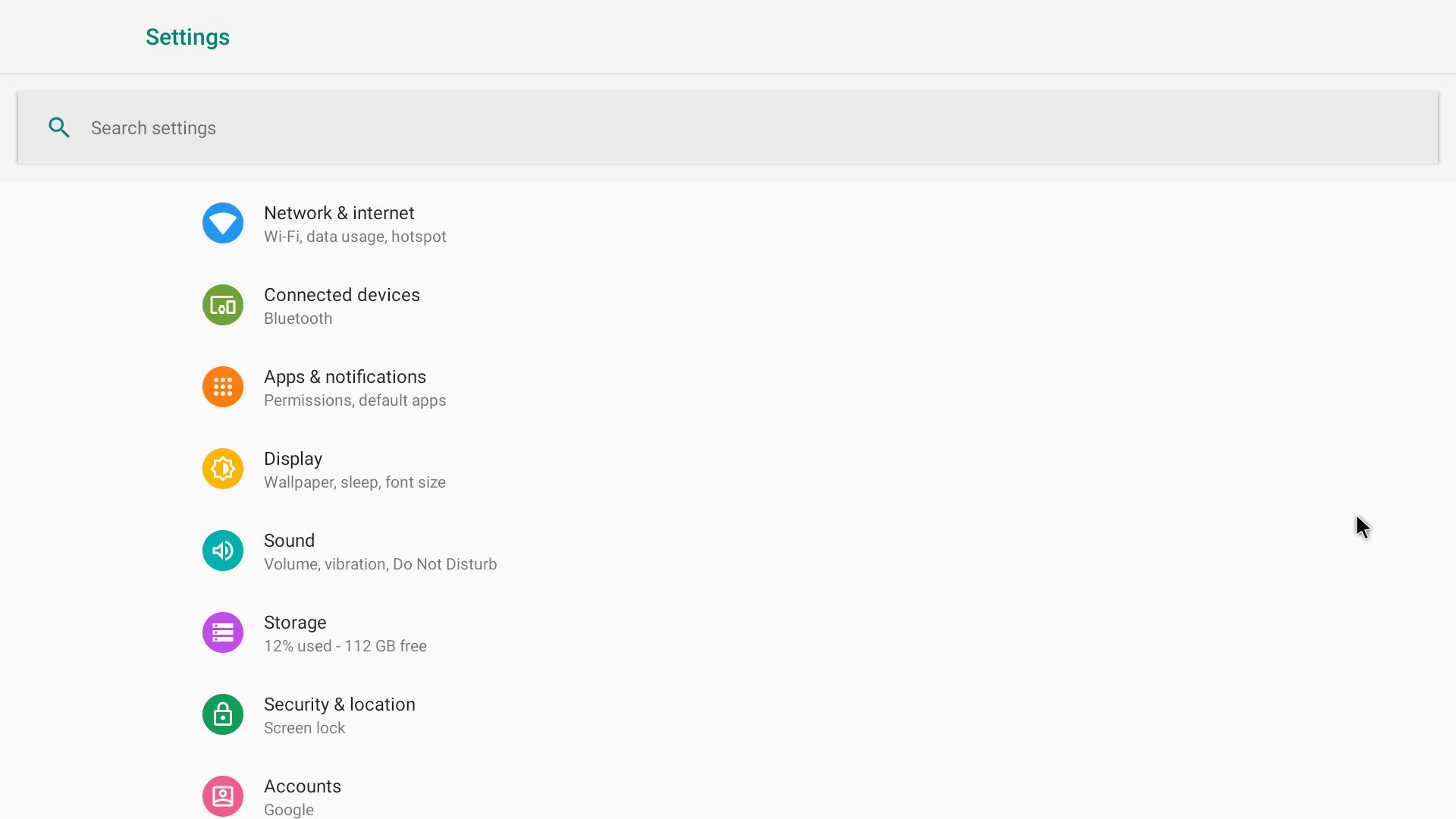 تنظیمات اندروید ونتار X3