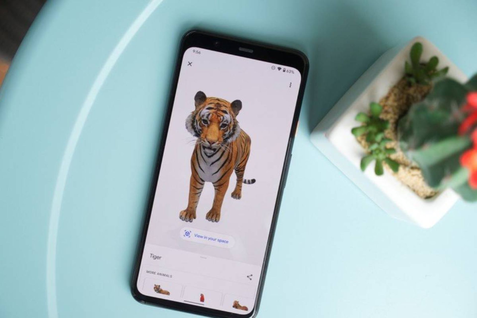 تصویر سه بعدی گوگل از شیر/ واقعیت افزوده گوگل