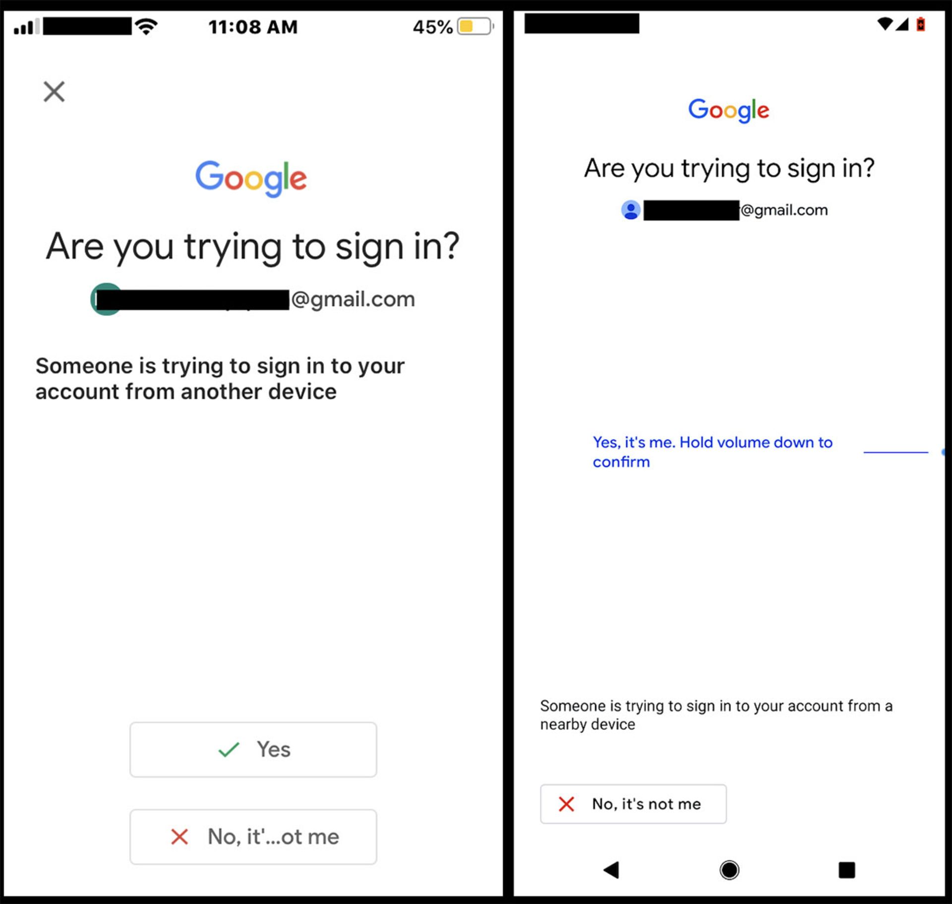 محیط ورود با کلید سخت‌افزاری در اندروید و iOS