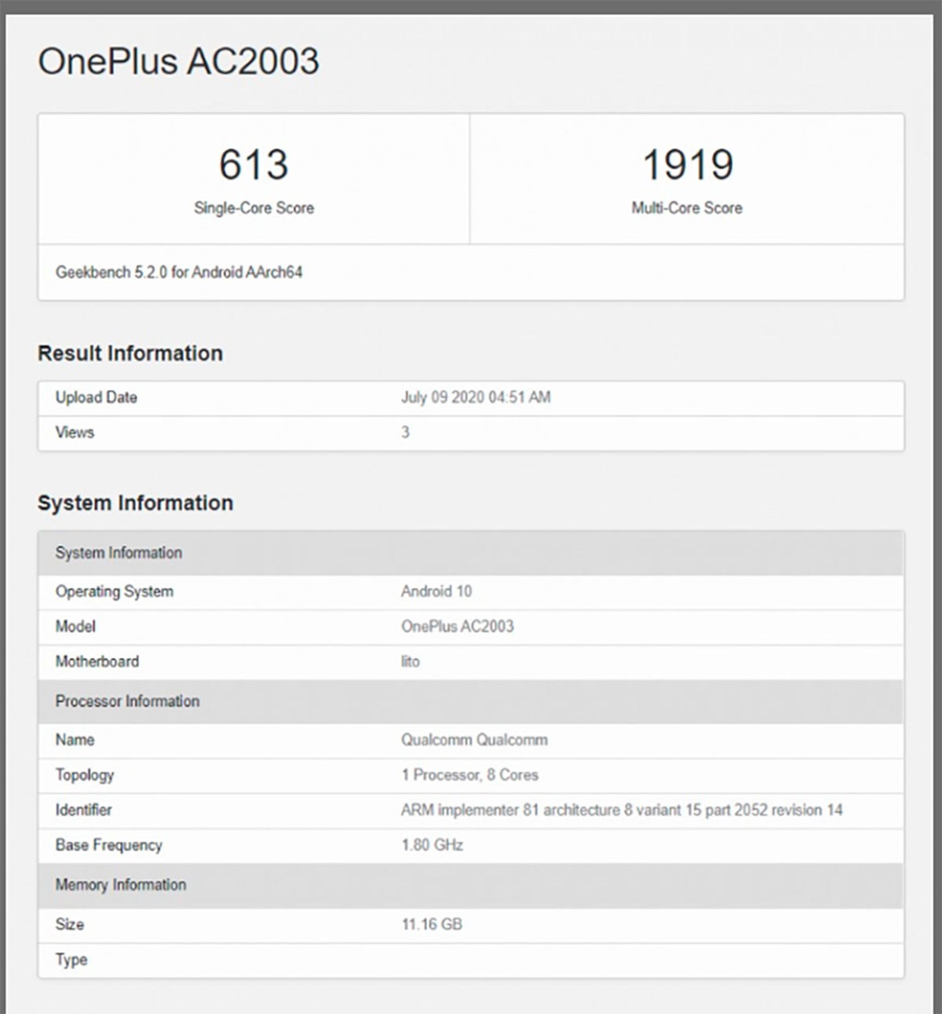 نتایج بنچمارک وان پلاس Nord