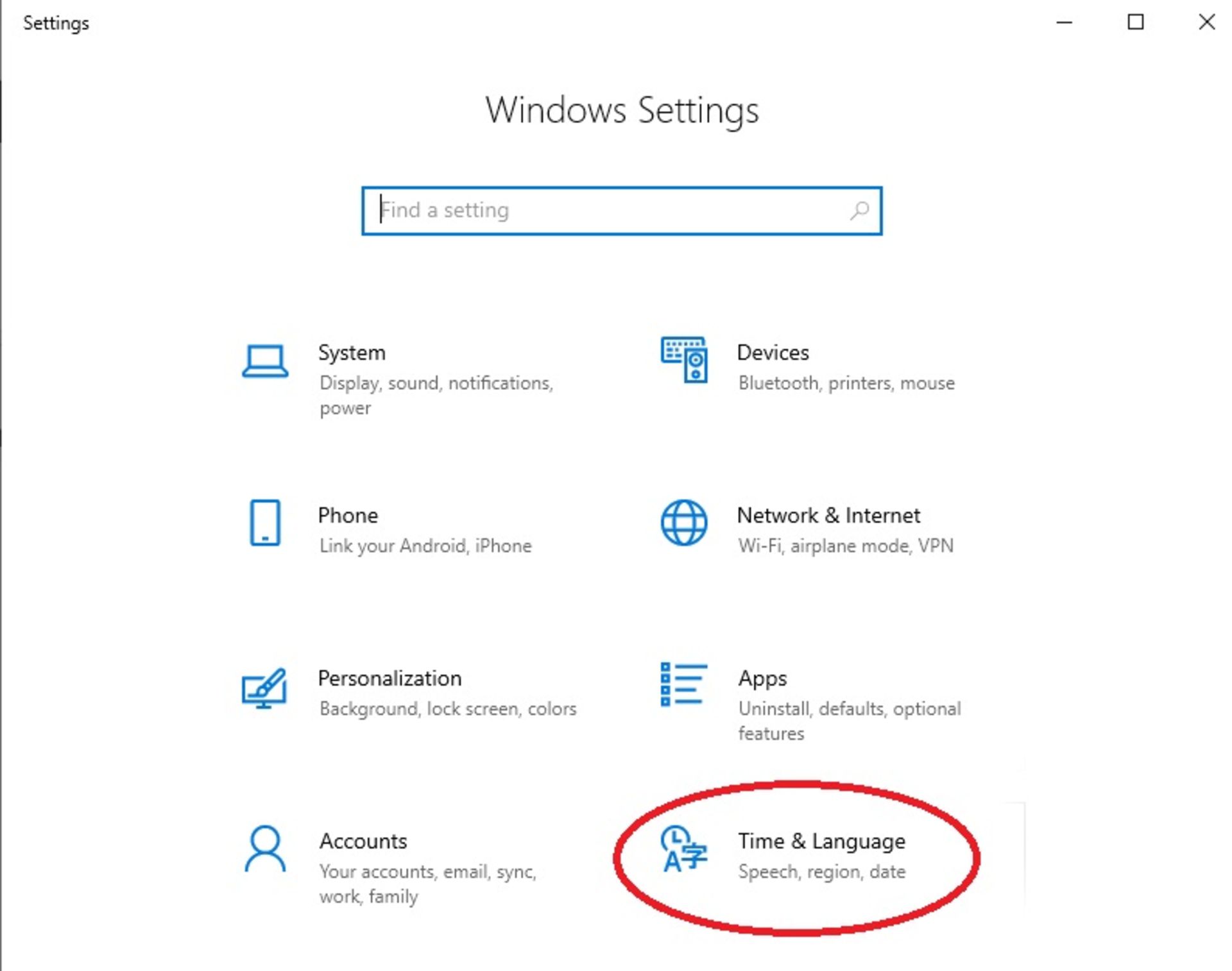 Time & Languages در ویندوز 10