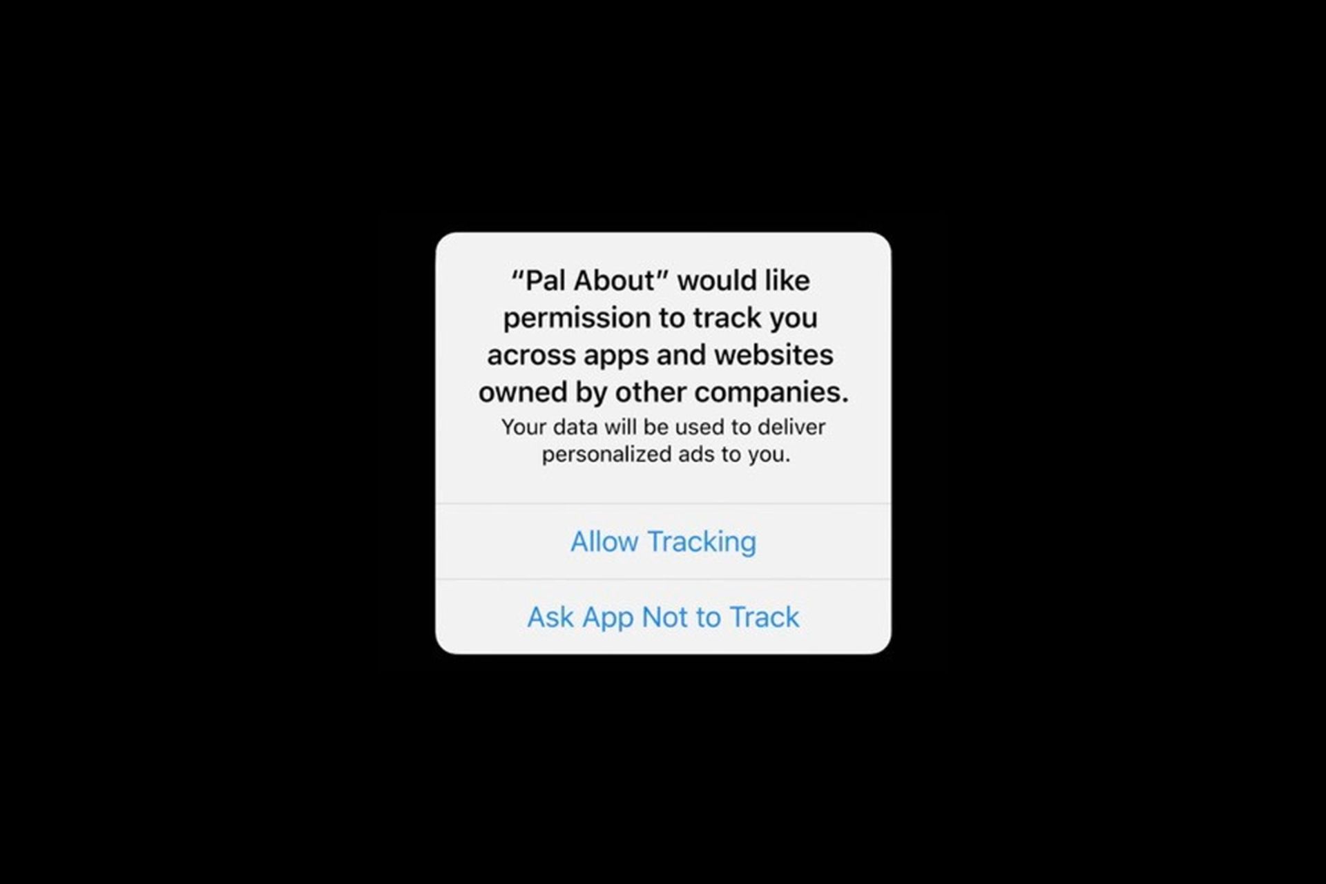 پیام شناور iOS 14 اپل در زمینه رهگیری فعالیت های کاربر برای تبلیغات
