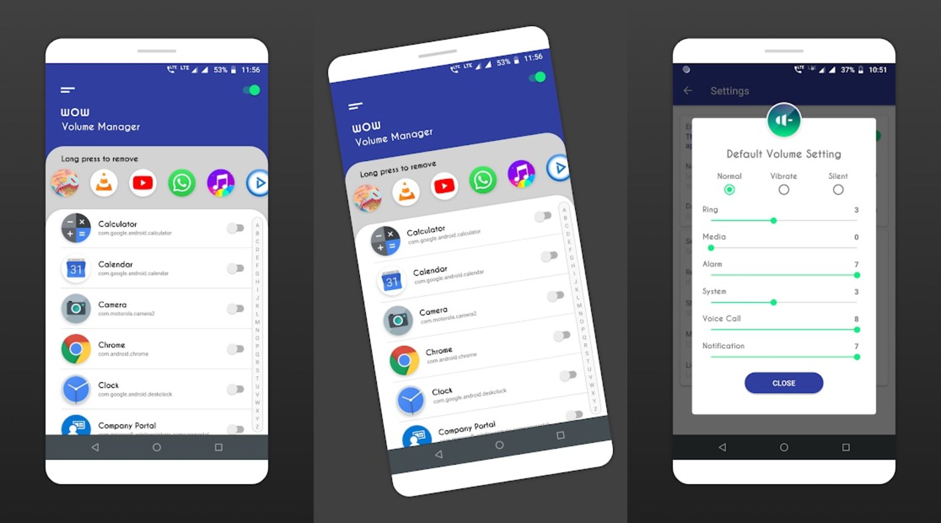 اسکرین شات اپلیکیشن WOW Volume Manager - App Volume Control