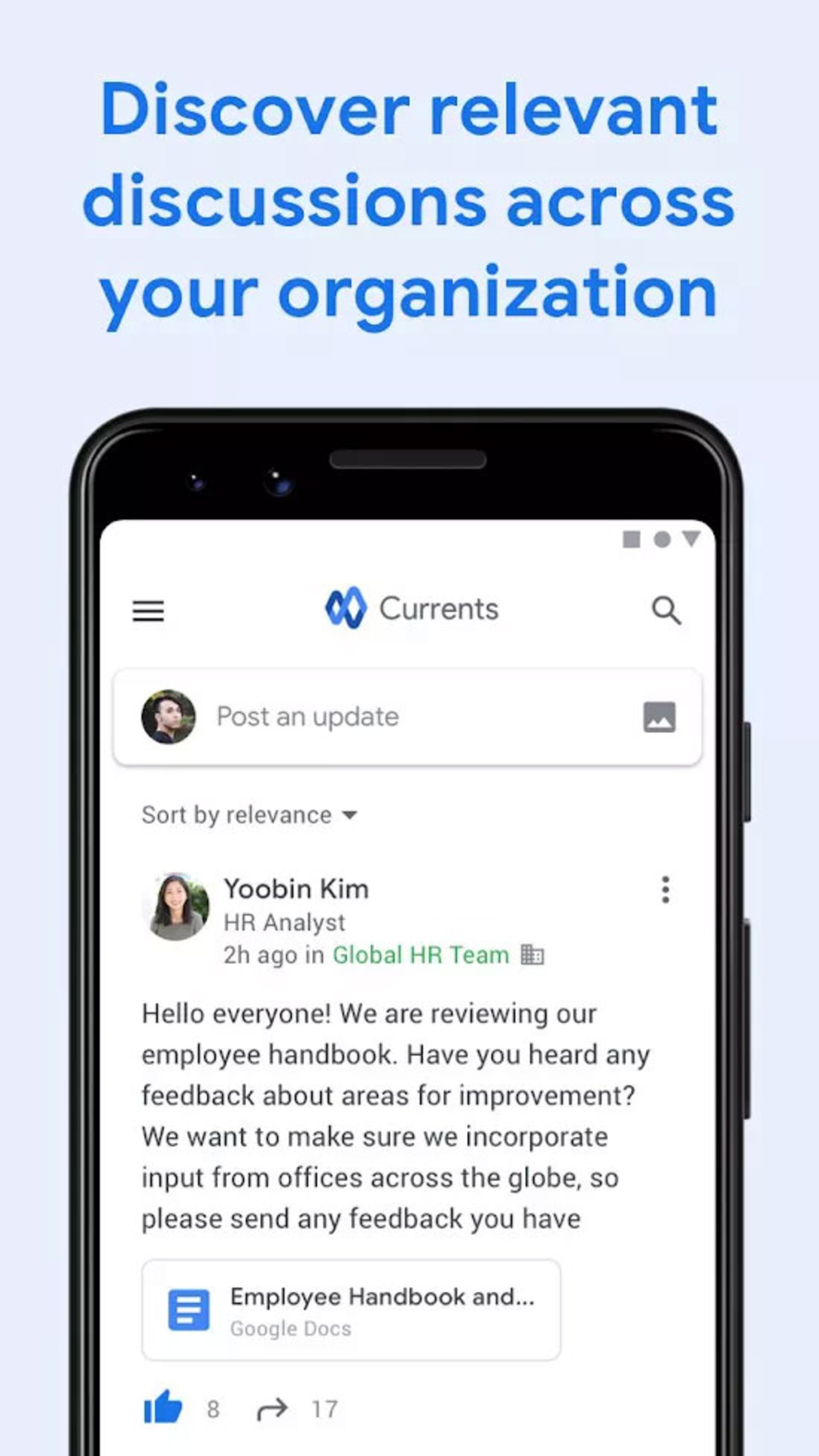 اسکرین شات محیط کاربری Google Currents