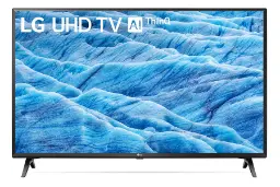 نمای جلو تلویزیون ال جی LG UM7340 مدل 49 اینچ با صفحه روشن