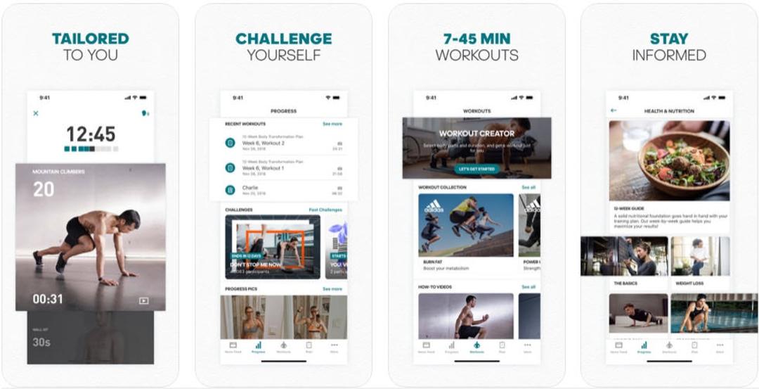 اسکرین شات اپلیکیشن Adidas Training by Runtastic