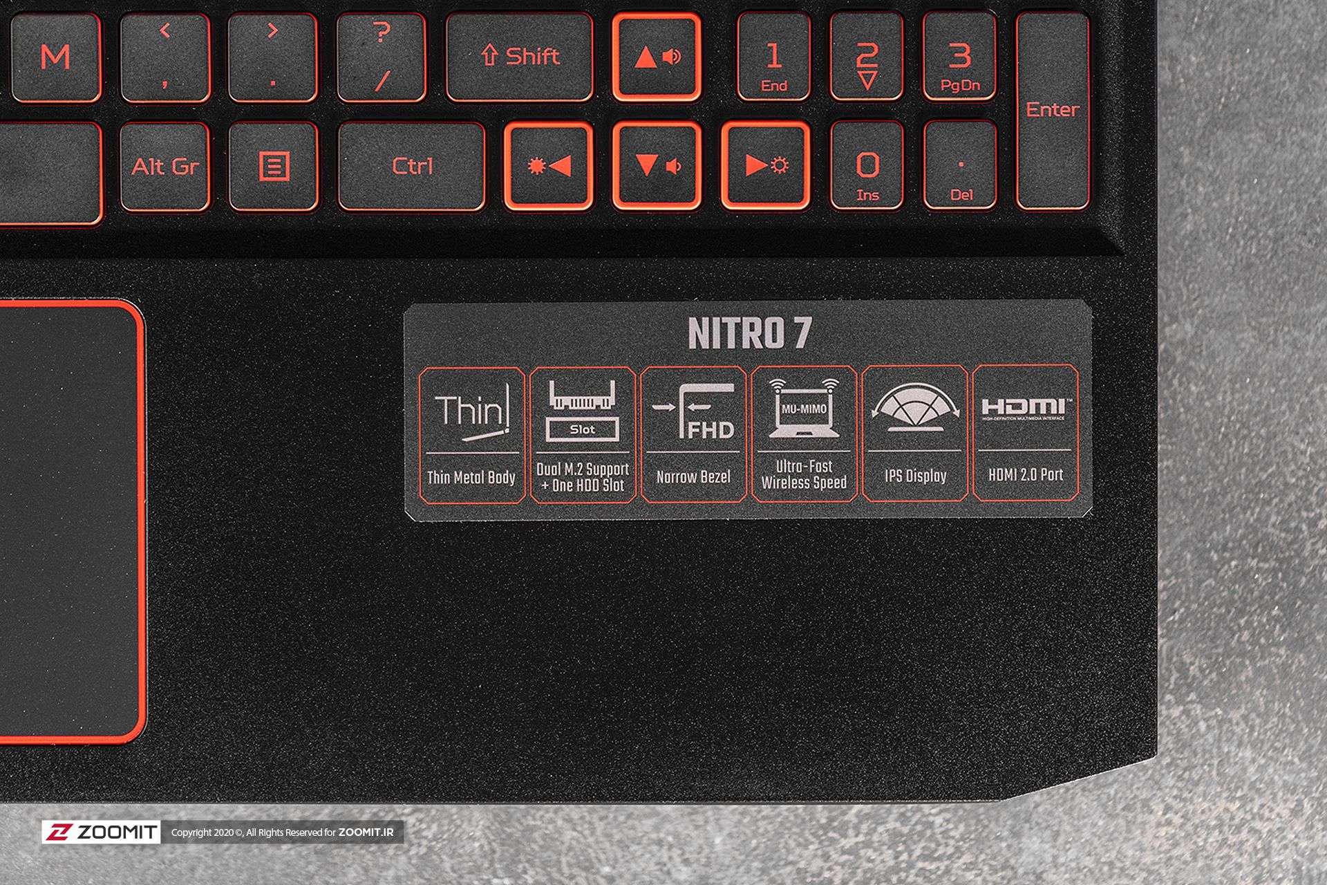 کیبورد لپ تاپ ایسر نیترو 7