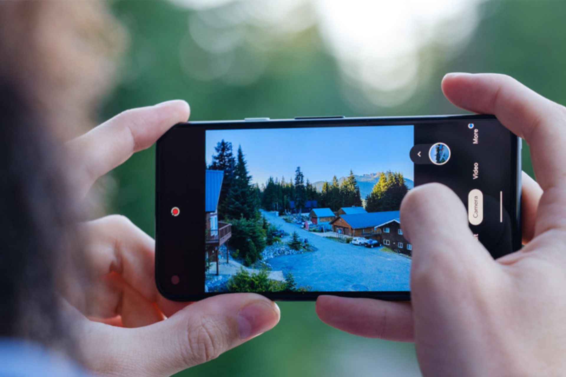 نمای برنامه دوربین پیکسل 4a گوگل