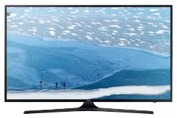 نمای جلو تلویزیون سامسونگ KU7000 مدل 50 اینچ با صفحه روشن