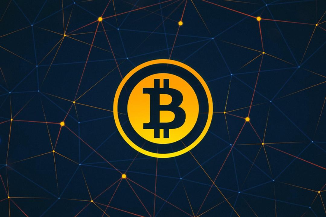 لوگو طلایی بیت کوین / Bitcoin در پس زمینه مشکی