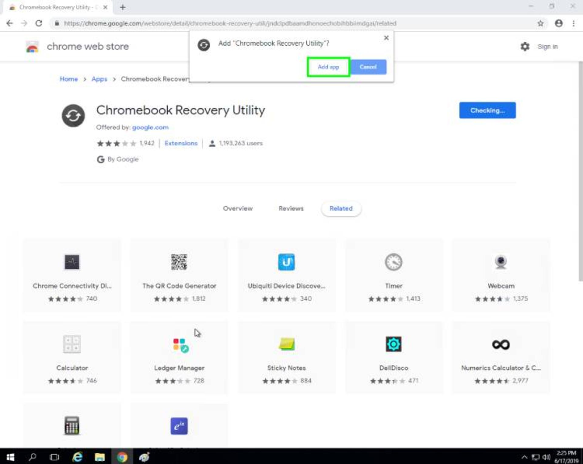 انتخاب گزینه‌ی add app در recovery utility برای نصب کلود ردی 