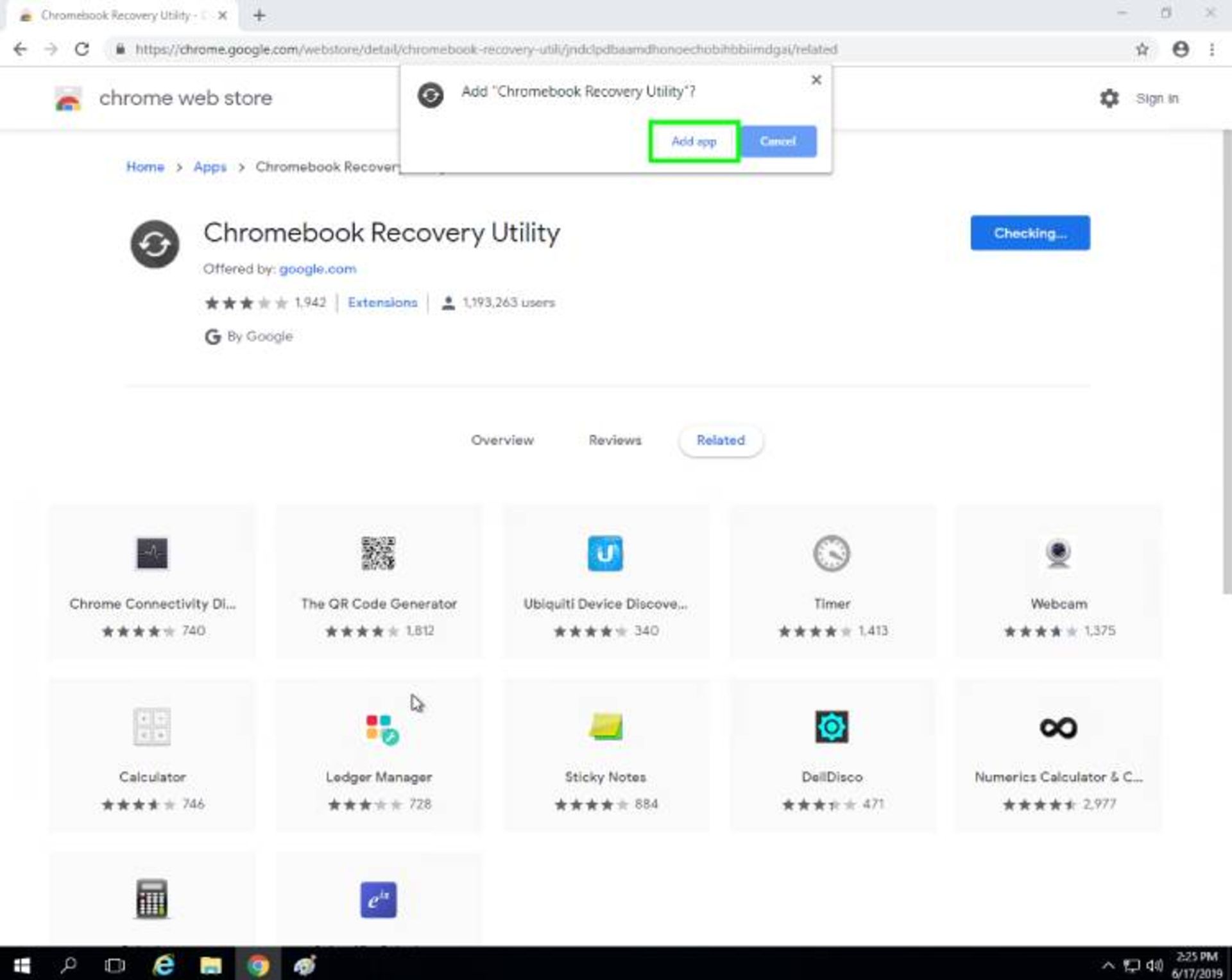 انتخاب گزینه‌ی add app در recovery utility برای نصب کلود ردی 