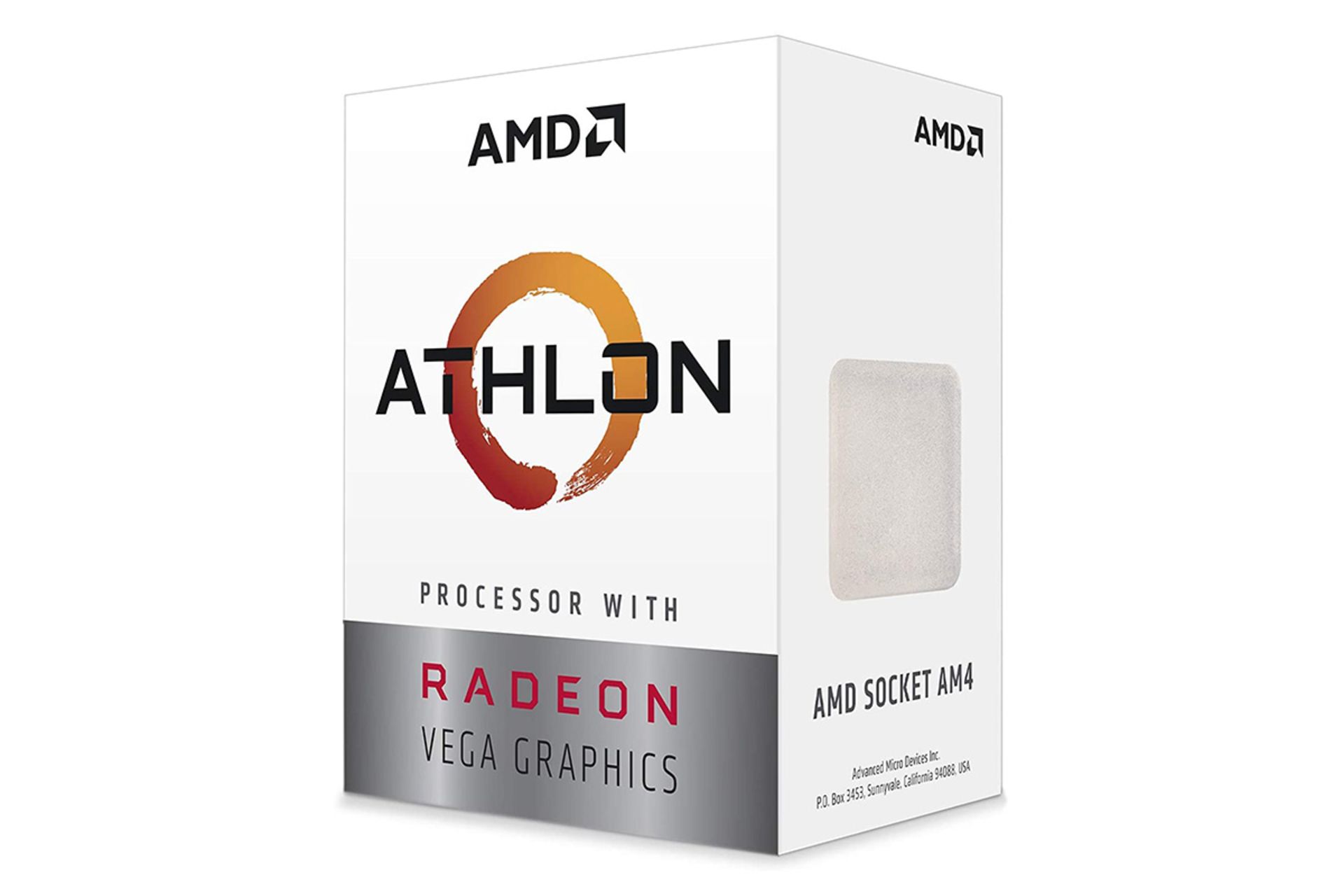 نمای نیمرخ جعبه پردازنده AMD مدل اتلون 3000G