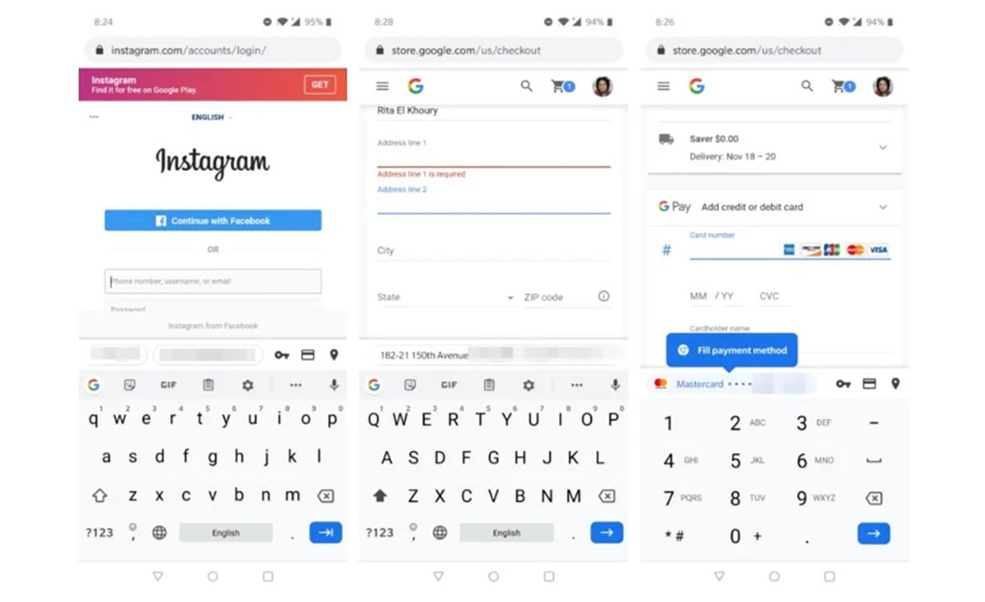 پر کردن خودکار فرم‌ها اندروید 11