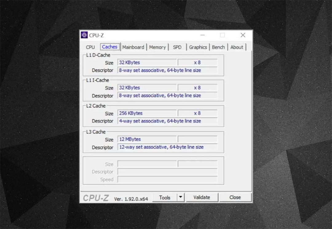 محیط نرم افزار CPU-Z