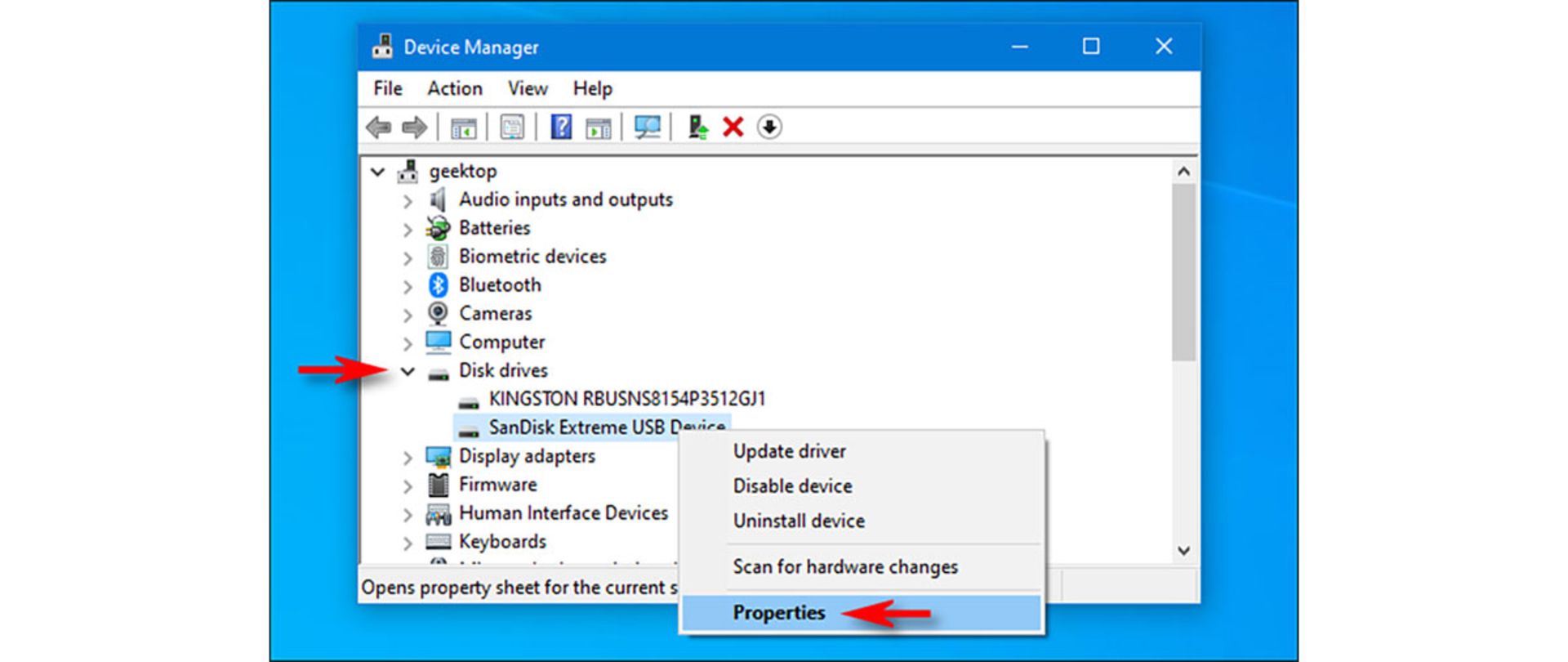 پنجره Device Manager ویندوز ۱۰