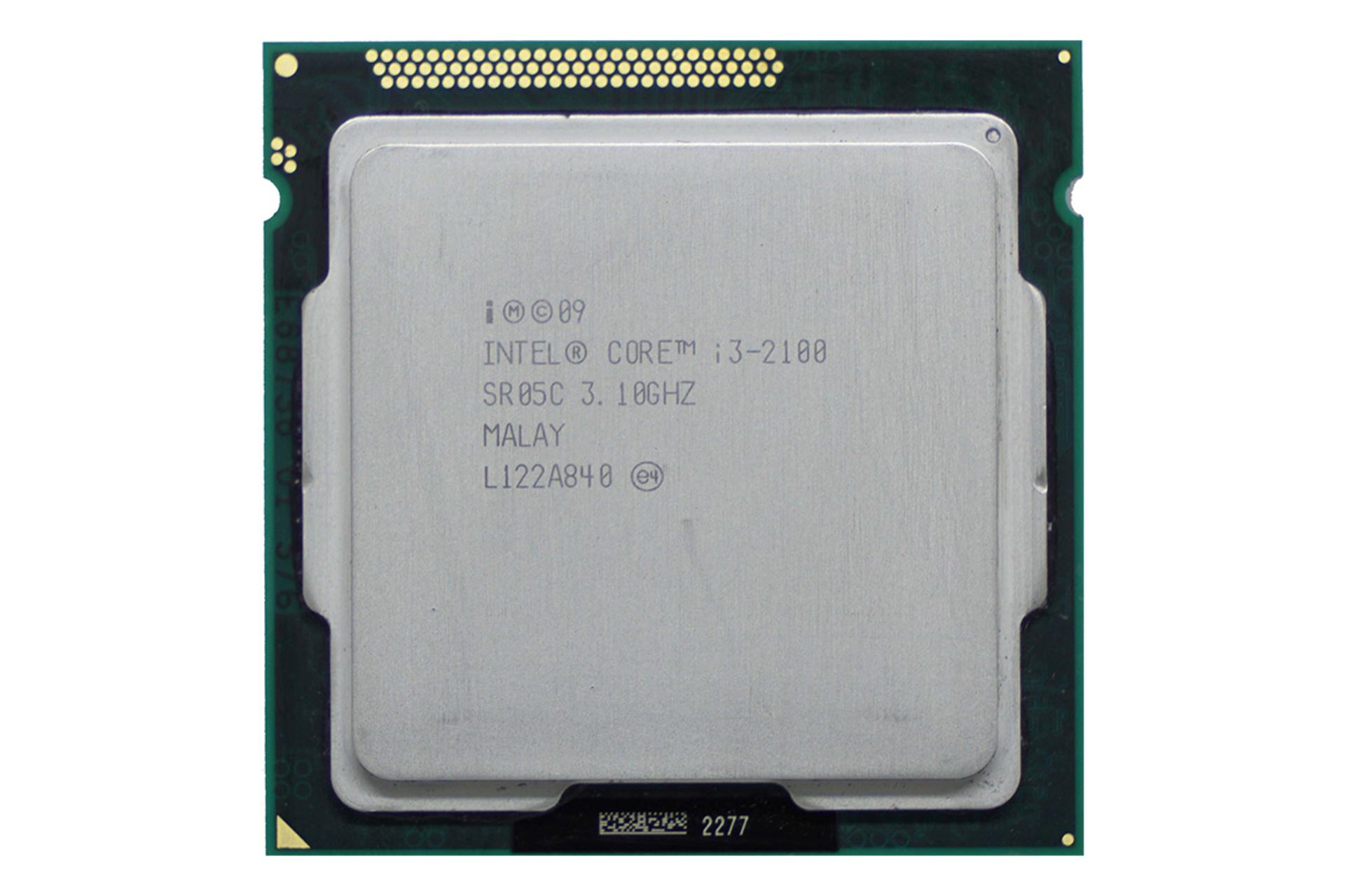 نمای جلو پردازنده اینتل Core i3 مدل i3-2100