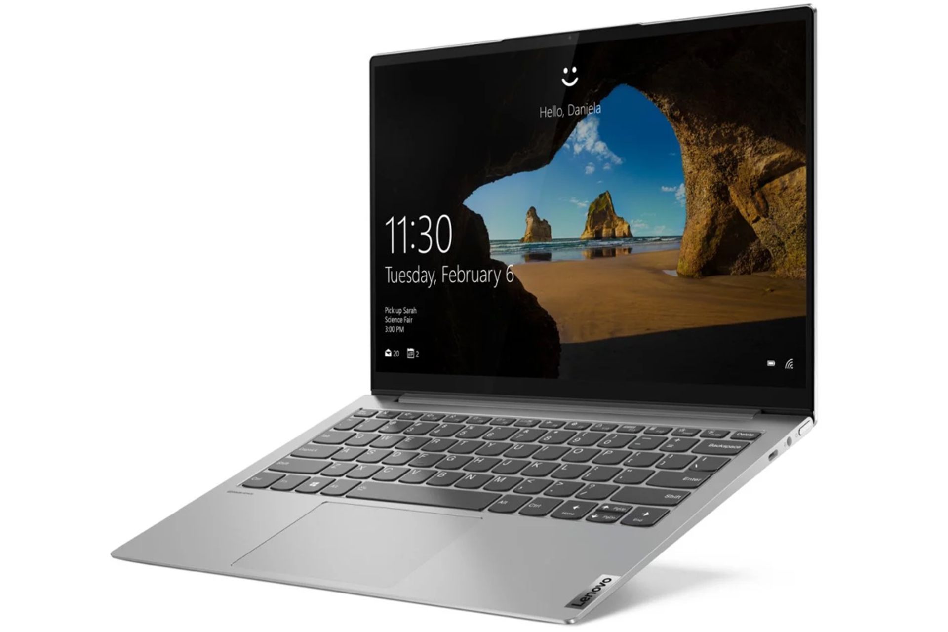 لنوو یوگ اسلیم 7i / Lenovo Yoga Slim 7i از نمای جلو رنگ نقره‌ای