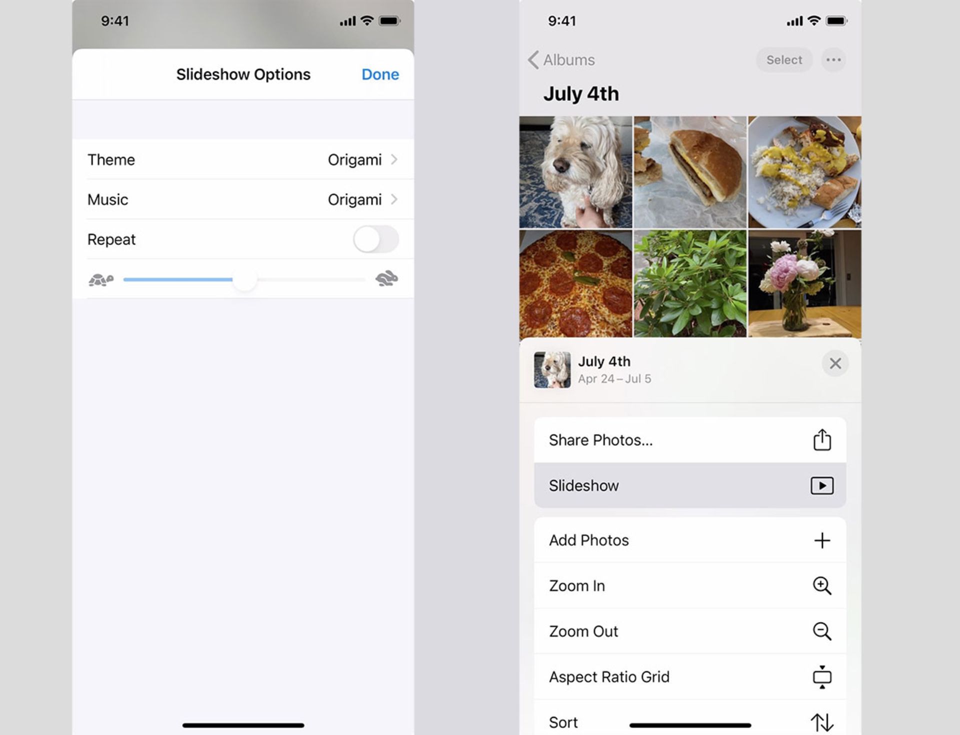 ساختن اسلایدشو در همه آلبوم‌ها