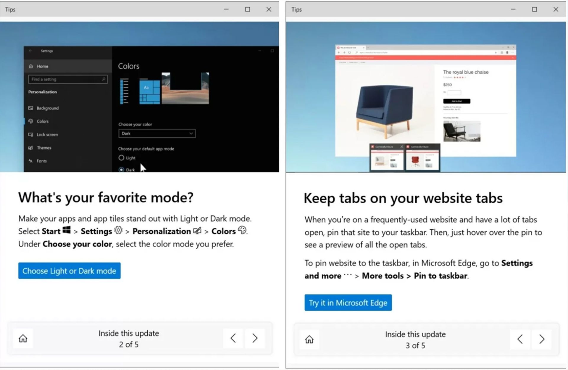 بیلد 20190 ویندوز 10 مایکروسافت با کارت های مجازی Tips توضیحات بعد از آپدیت