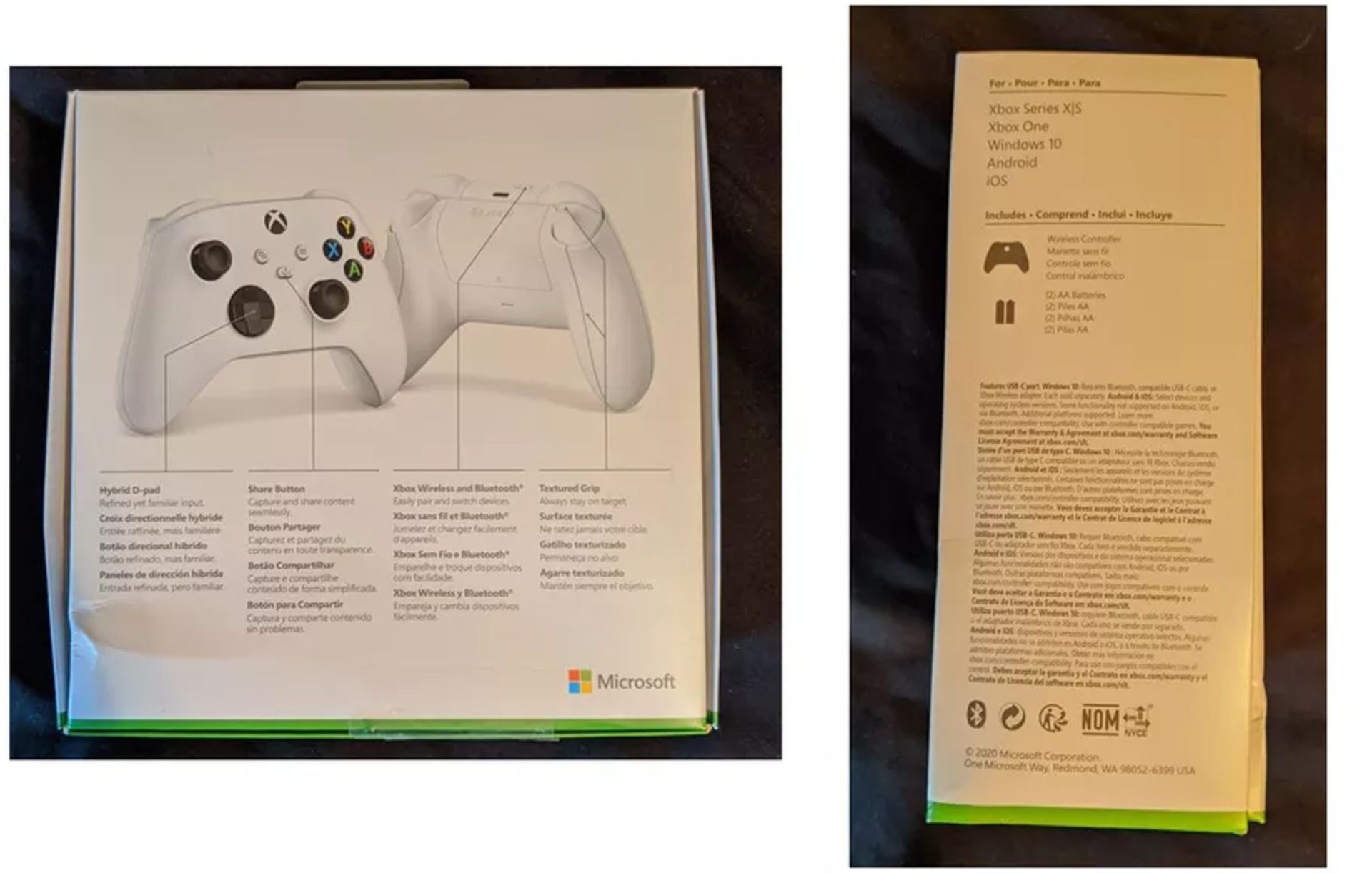 پشت و کنار جعبه کنترلر ایکس باکس سری اس / Xbox Series S