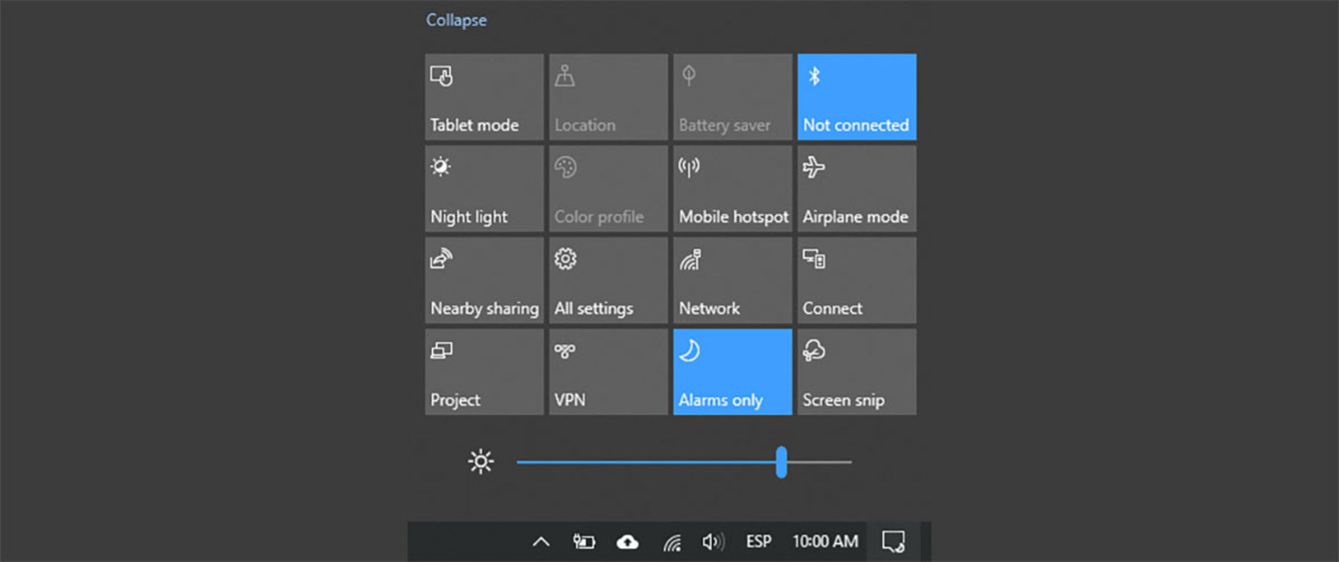 تنظیمات Notification center در ویندوز ۱۰