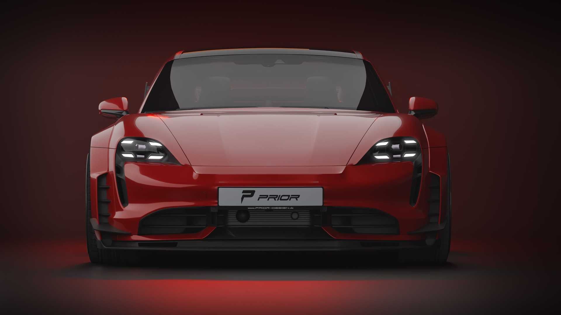 Porsche Taycan  Prior Design  پورشه تایکان تیونینگ پرایر دیزاین نمای روبرو