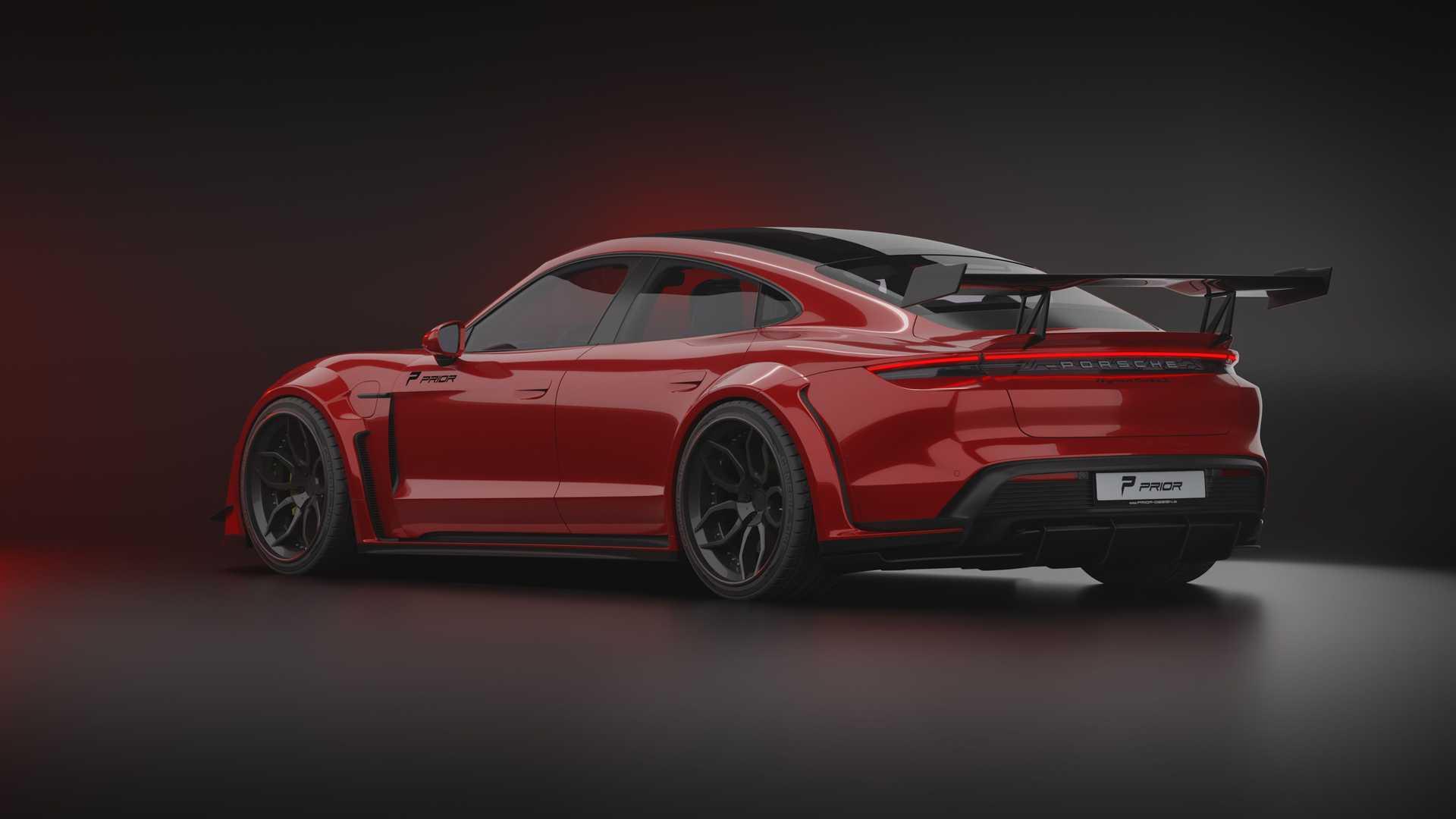 Porsche Taycan  Prior Design  پورشه تایکان تیونینگ پرایر دیزاین  نمای پشت