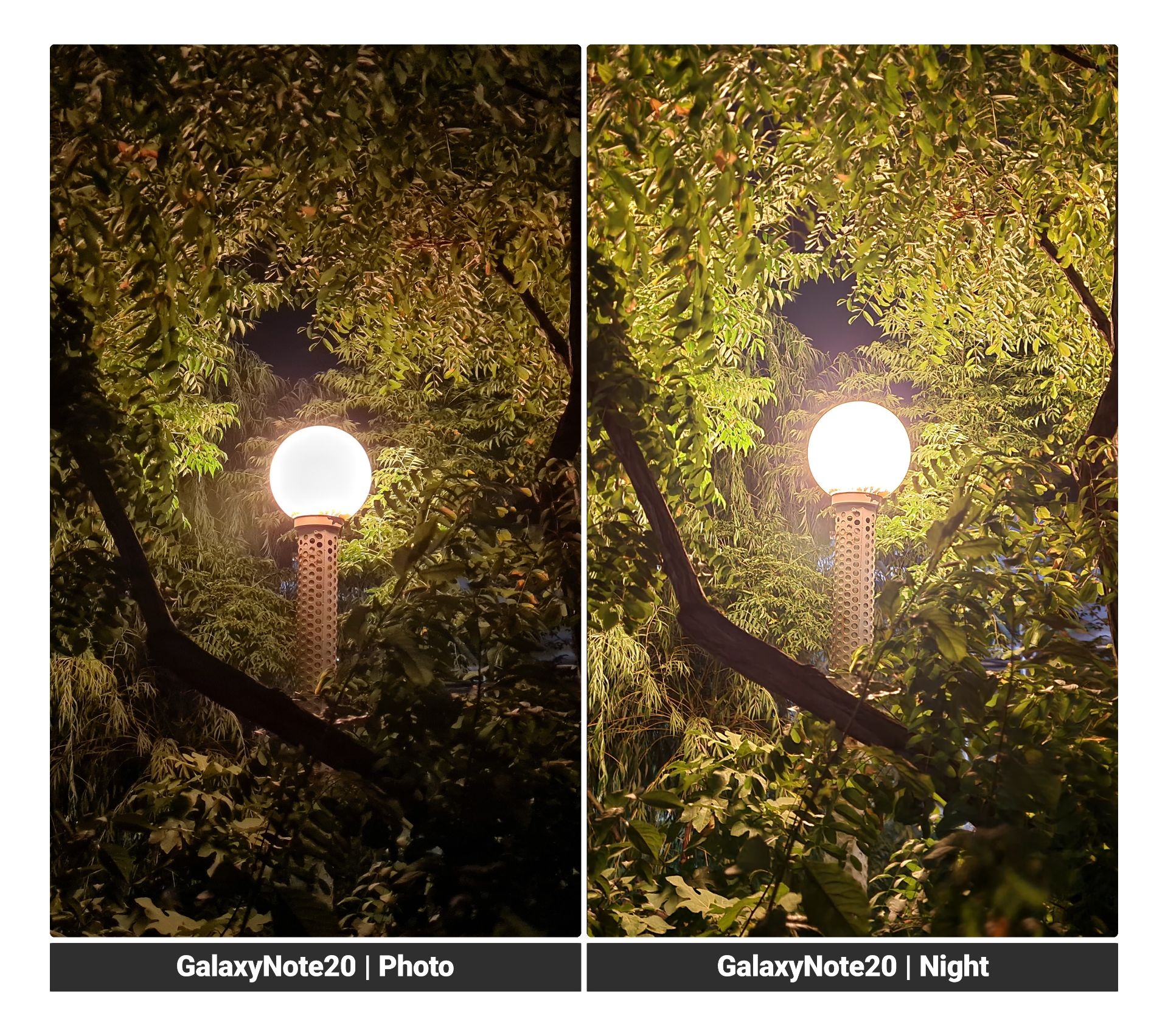 مقایسه حالت Night و Photo در گلکسی نوت ۲۰