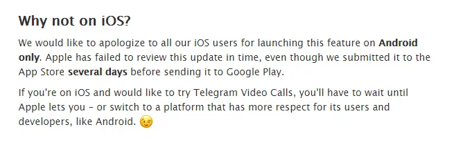 امکان تماس تصویری تلگرام - پست بلاگ تلگرام در مورد iOS
