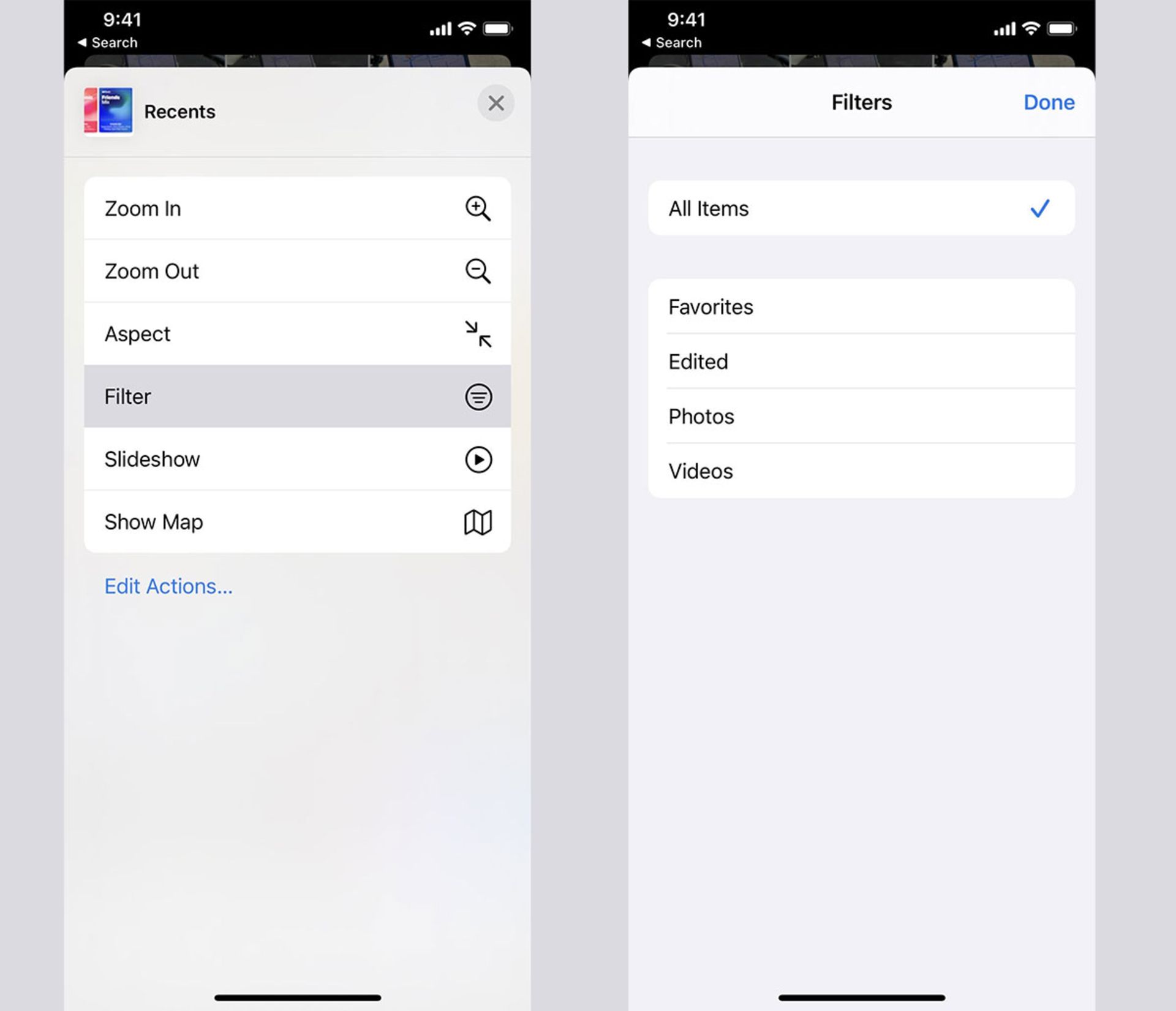 فیلتر آلبوم در Apple Photos iOS 14