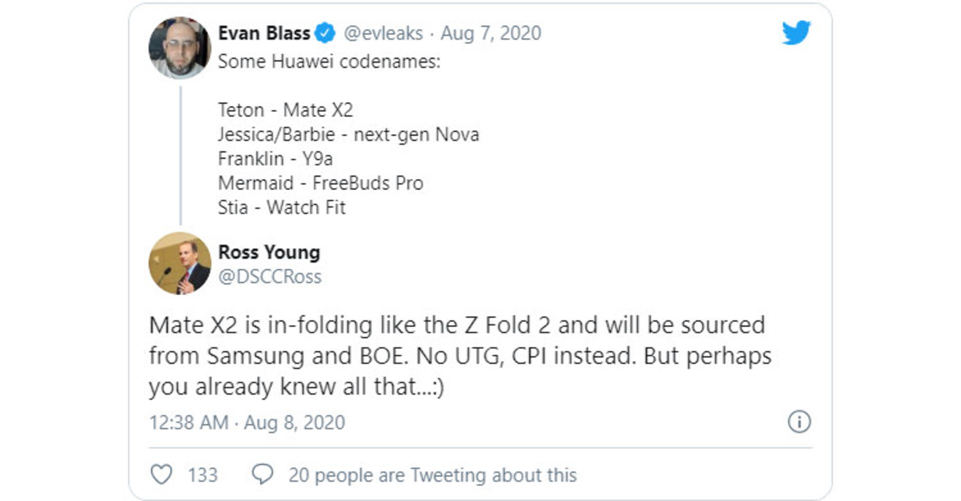 توییت ایوان بلاس در مورد هواوی میت ایکس 2