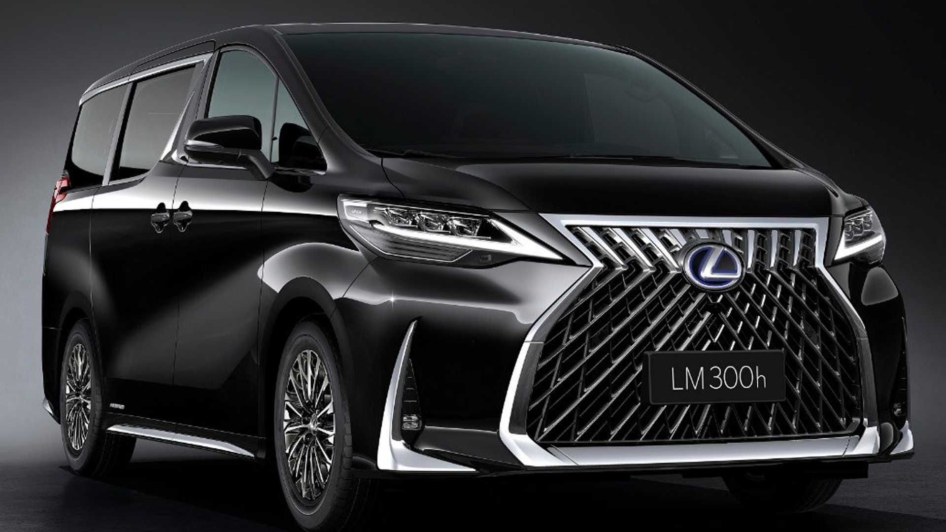 نمای جلو و جلوپنجره مینی ون لوکس لکسوس ال ام / Lexus LM Minivan با رنگ مشکی 