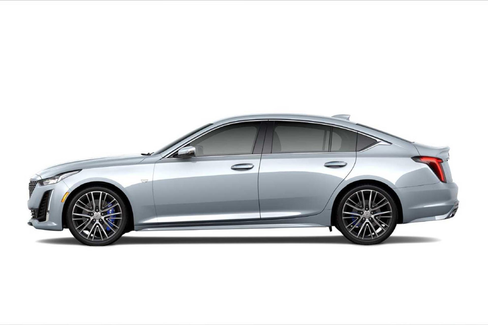 نمای جانبی سدان کادیلاک / 2021 Cadillac CT4 با رنگ خاکستری متالیک