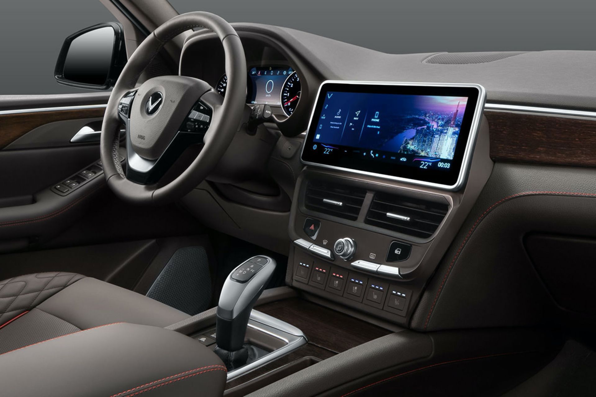 نمای داخل کابین و سیستم سرگرمی شاسی بلند لوکس وین فست پرزیدنت / VinFast President Luxury SUV 