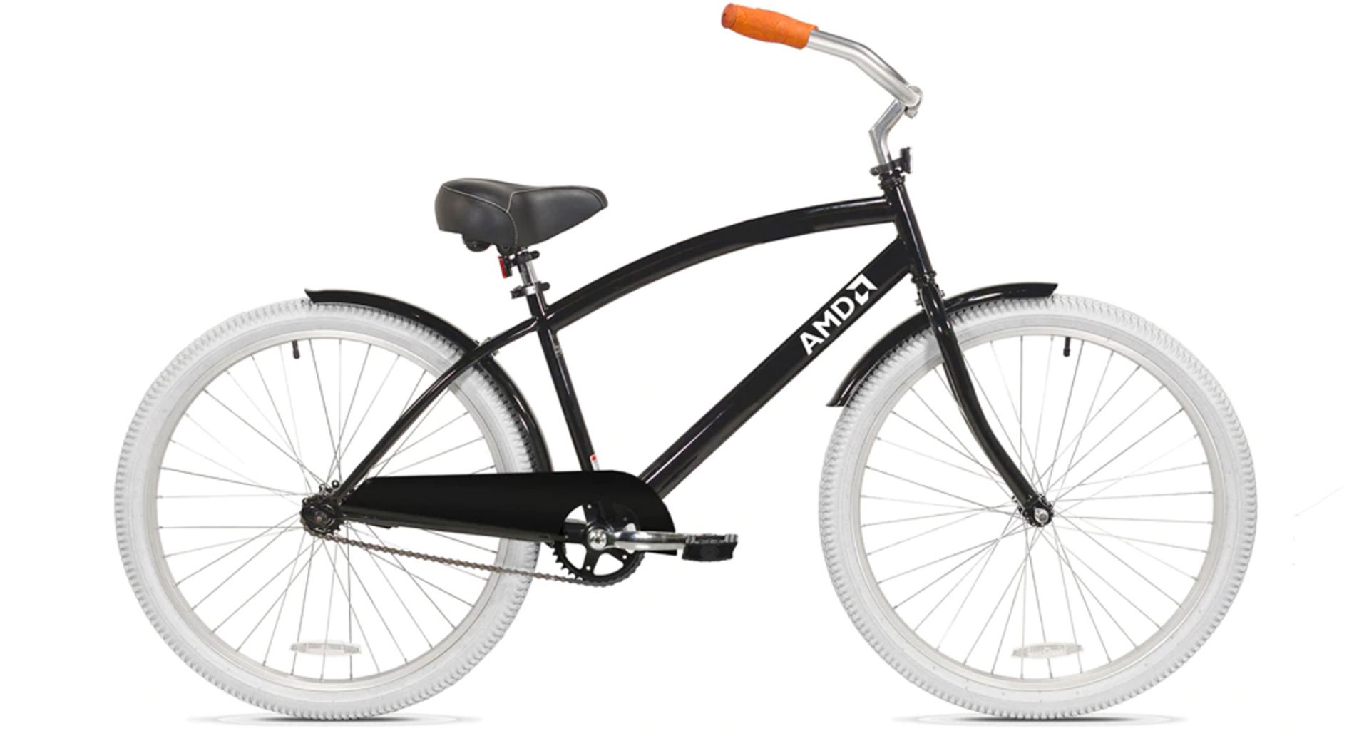 نمای کناری دوچرخه ای ام دی AMD Custom Cruiser مدل مشکی