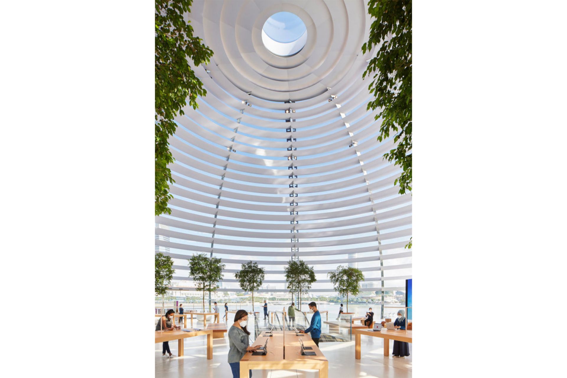 فضای داخلی فروشگاه شناور اپل مارینا بی سندز / Apple Marina Bay Sands